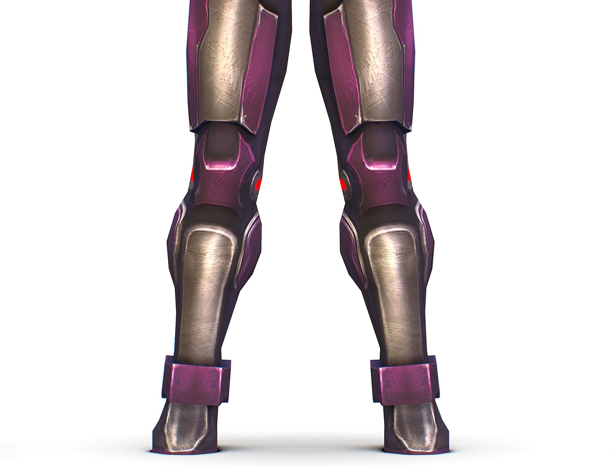 Woman Cyborg Machine Gun with Rifle and Pistol Low-poly 3D model_28