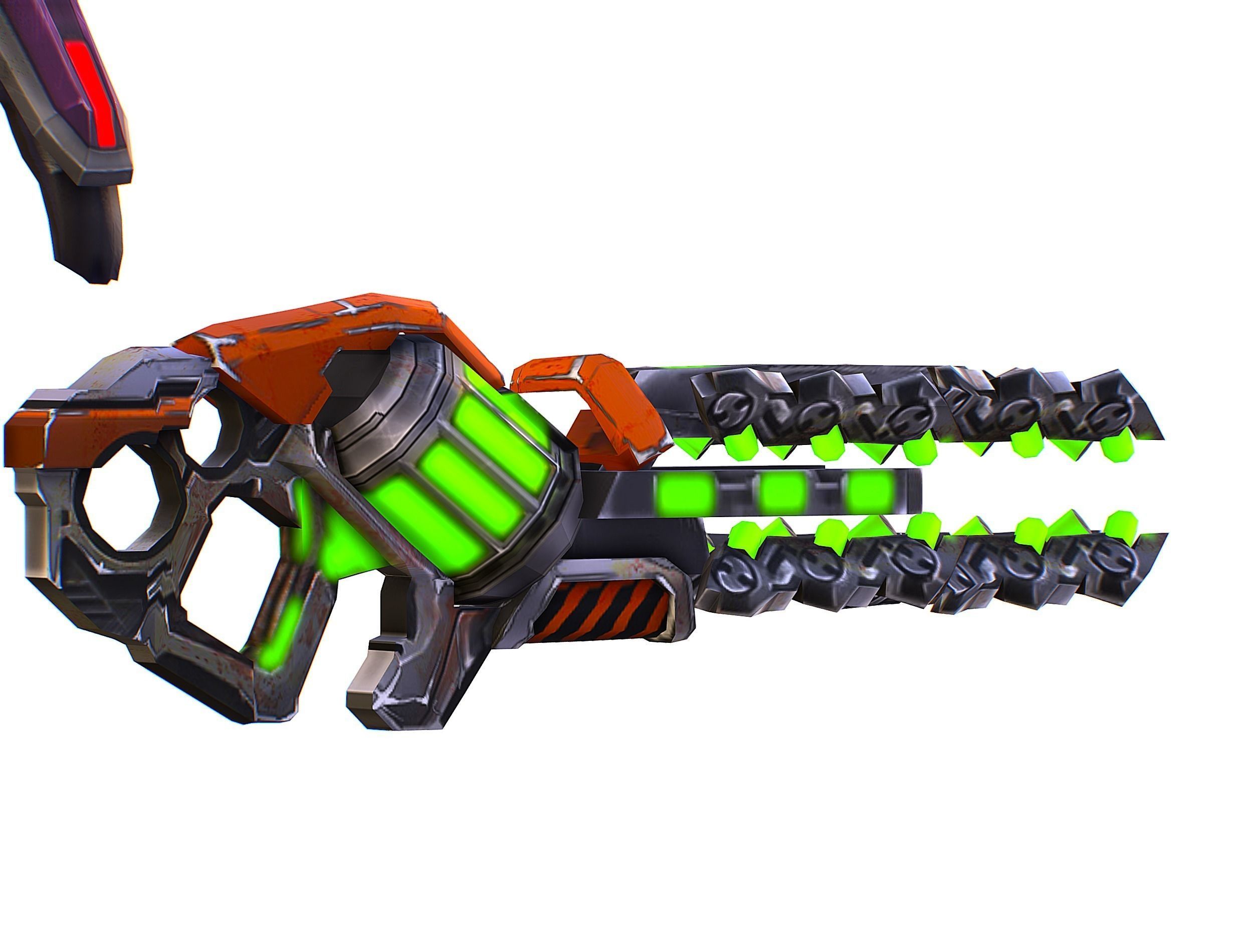 Woman Cyborg Machine Gun with Rifle and Pistol Low-poly 3D model_40