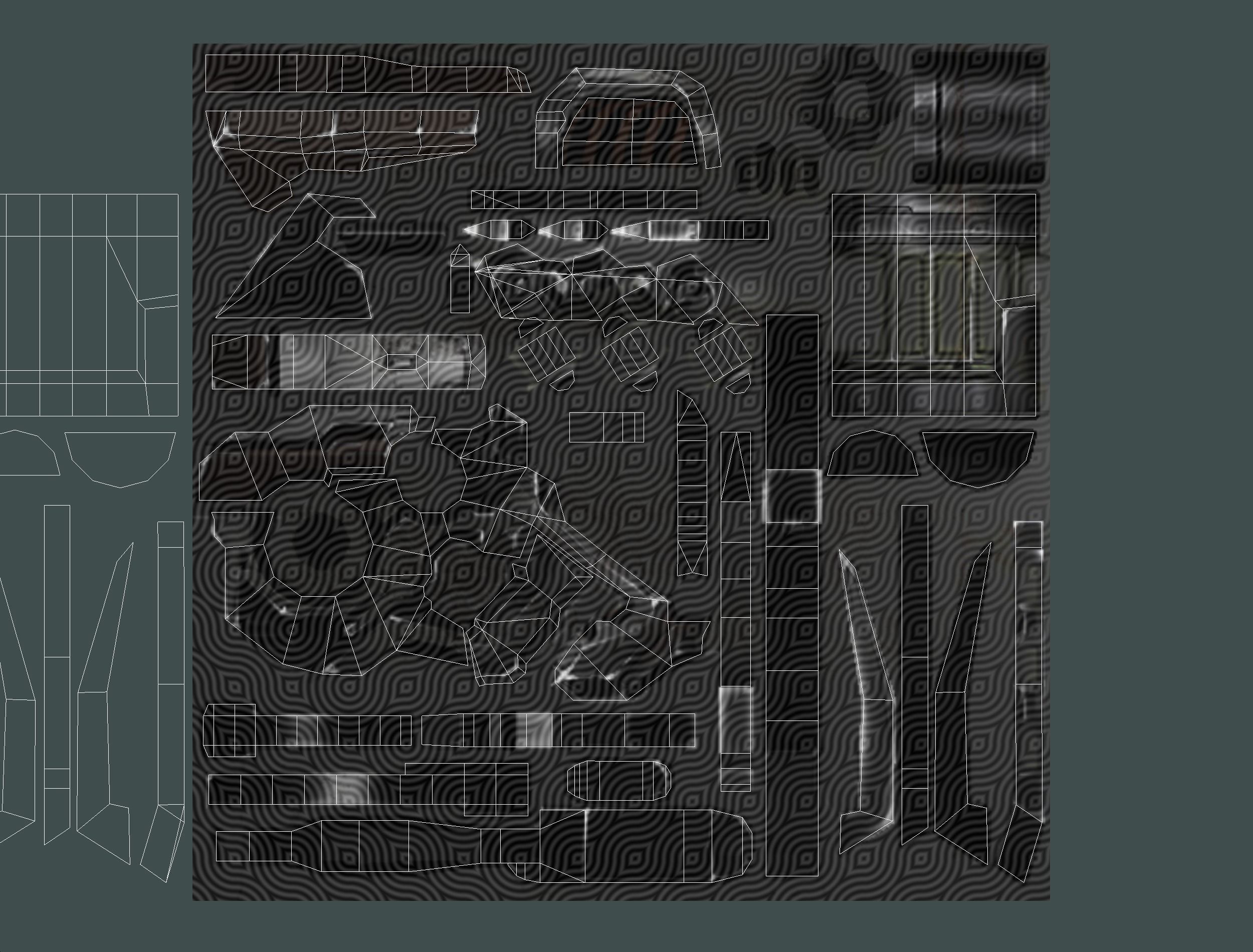 Woman Cyborg Machine Gun with Rifle and Pistol Low-poly 3D model_70