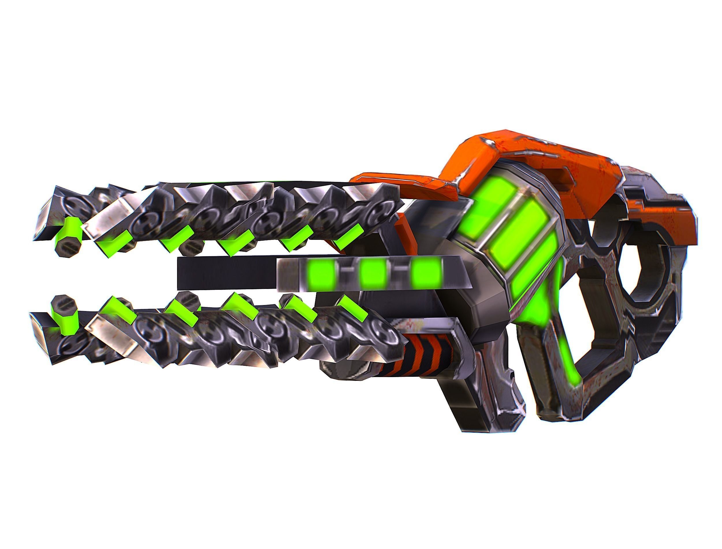 Woman Cyborg Machine Gun with Rifle and Pistol Low-poly 3D model_47