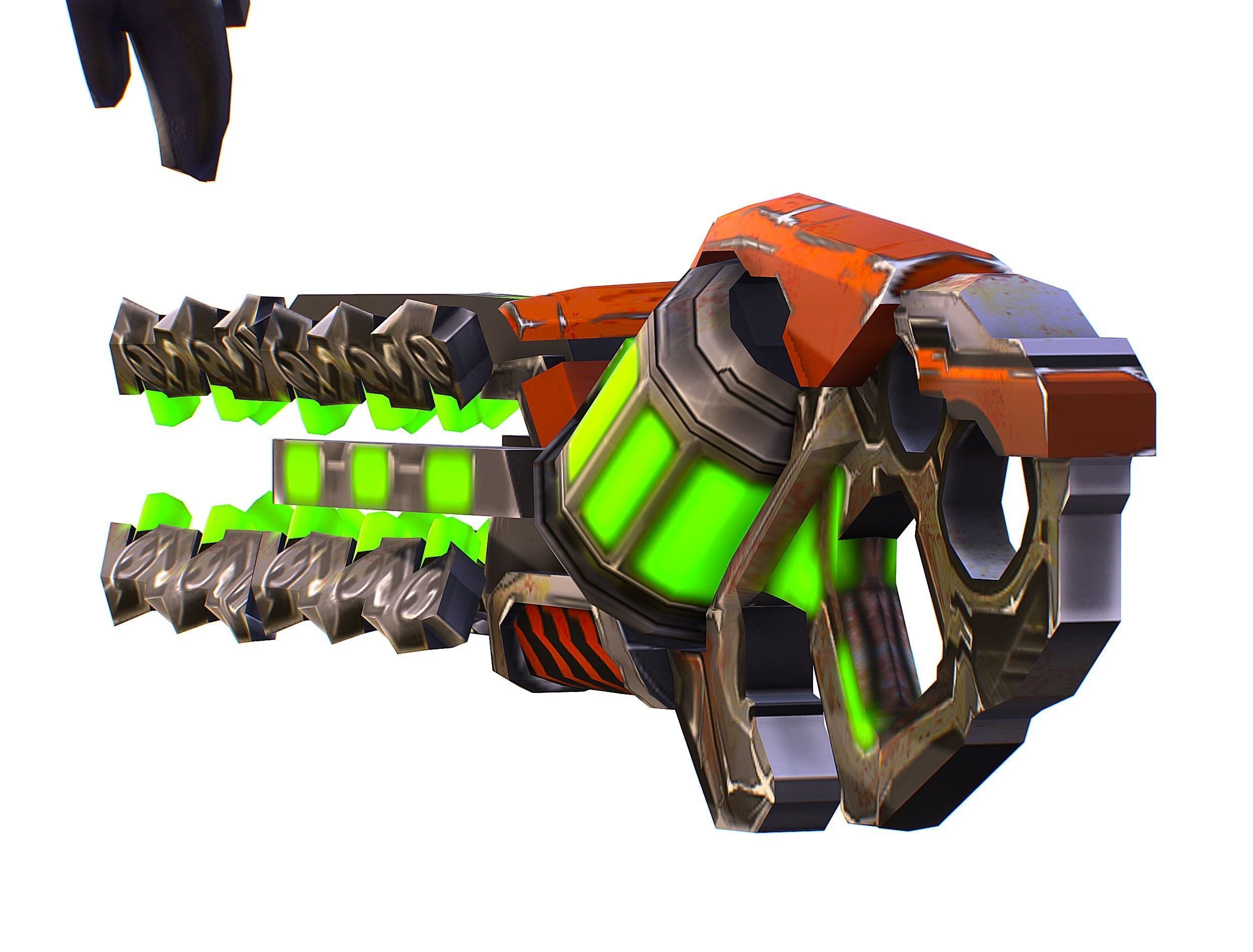 Woman Cyborg Machine Gun with Rifle and Pistol Low-poly 3D model_46