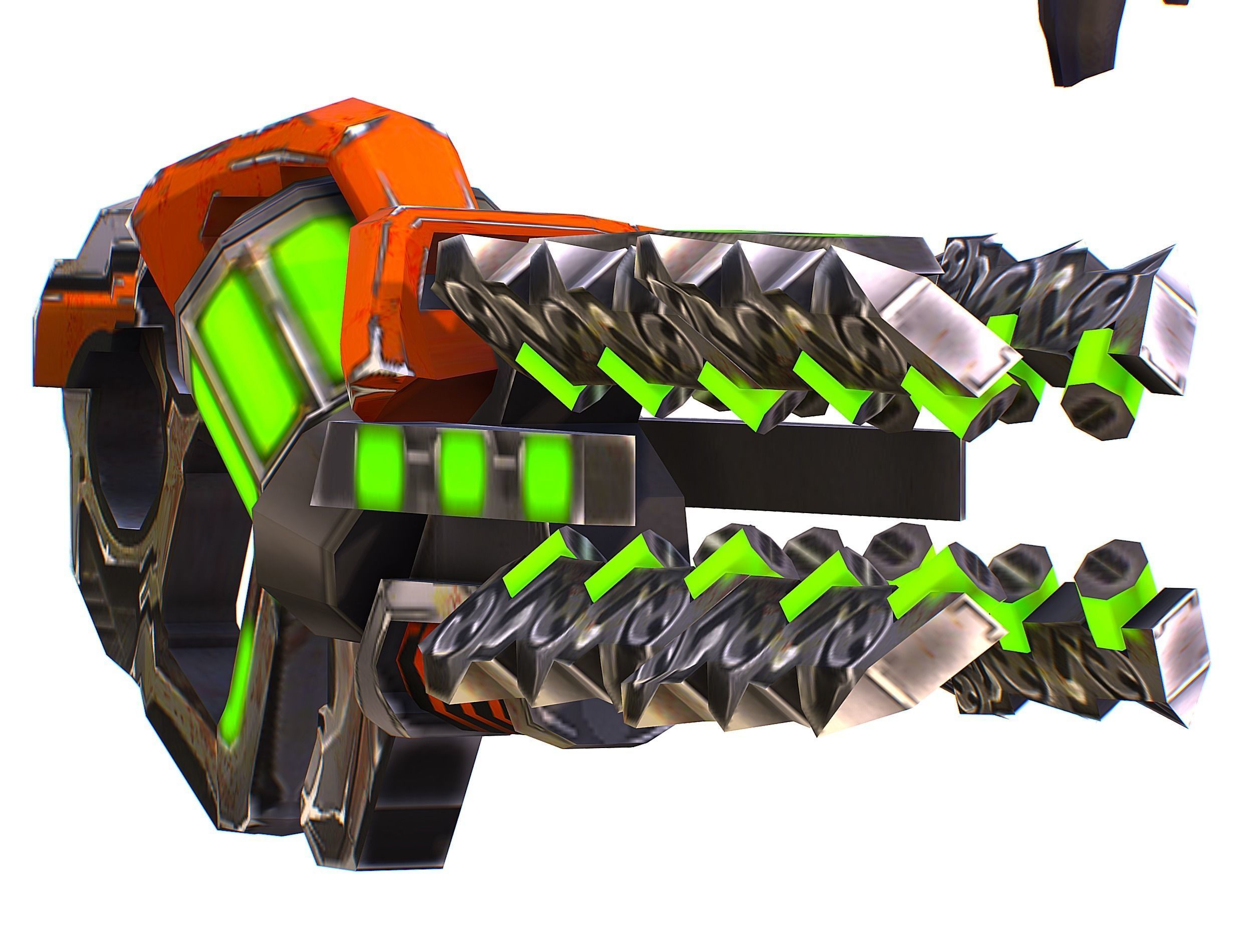 Woman Cyborg Machine Gun with Rifle and Pistol Low-poly 3D model_51