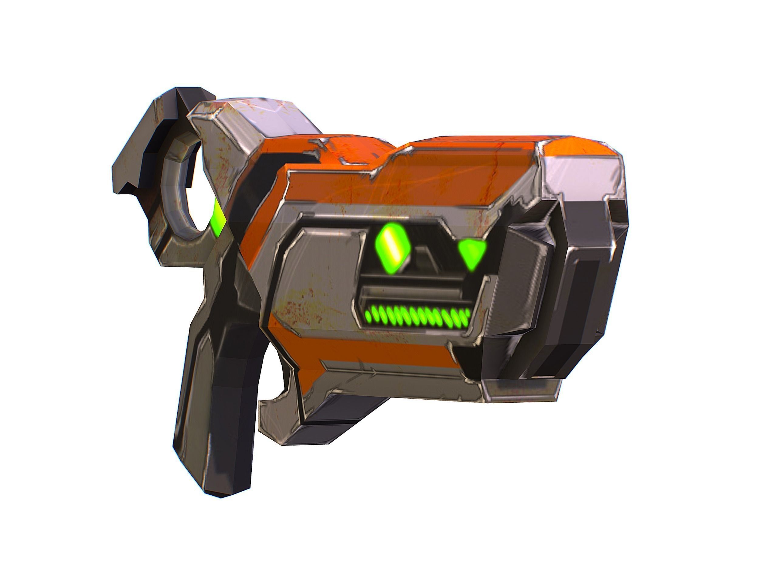 Woman Cyborg Machine Gun with Rifle and Pistol Low-poly 3D model_52