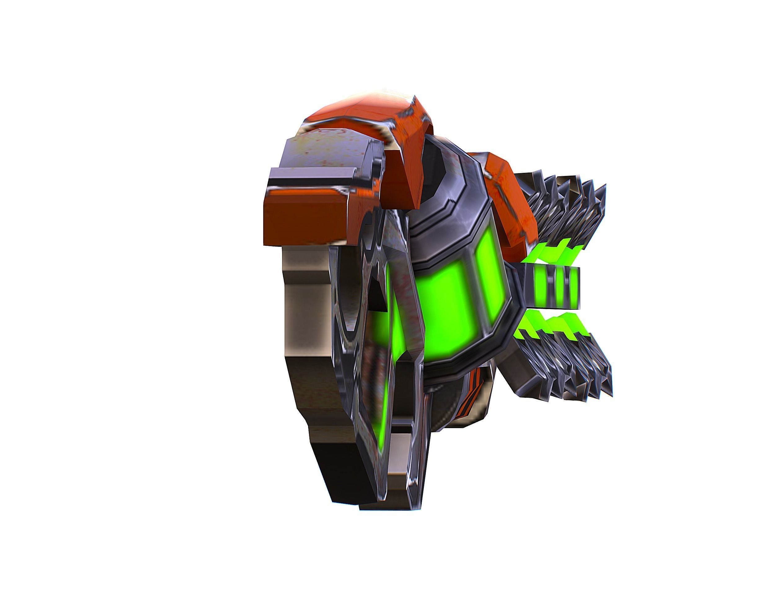 Woman Cyborg Machine Gun with Rifle and Pistol Low-poly 3D model_43