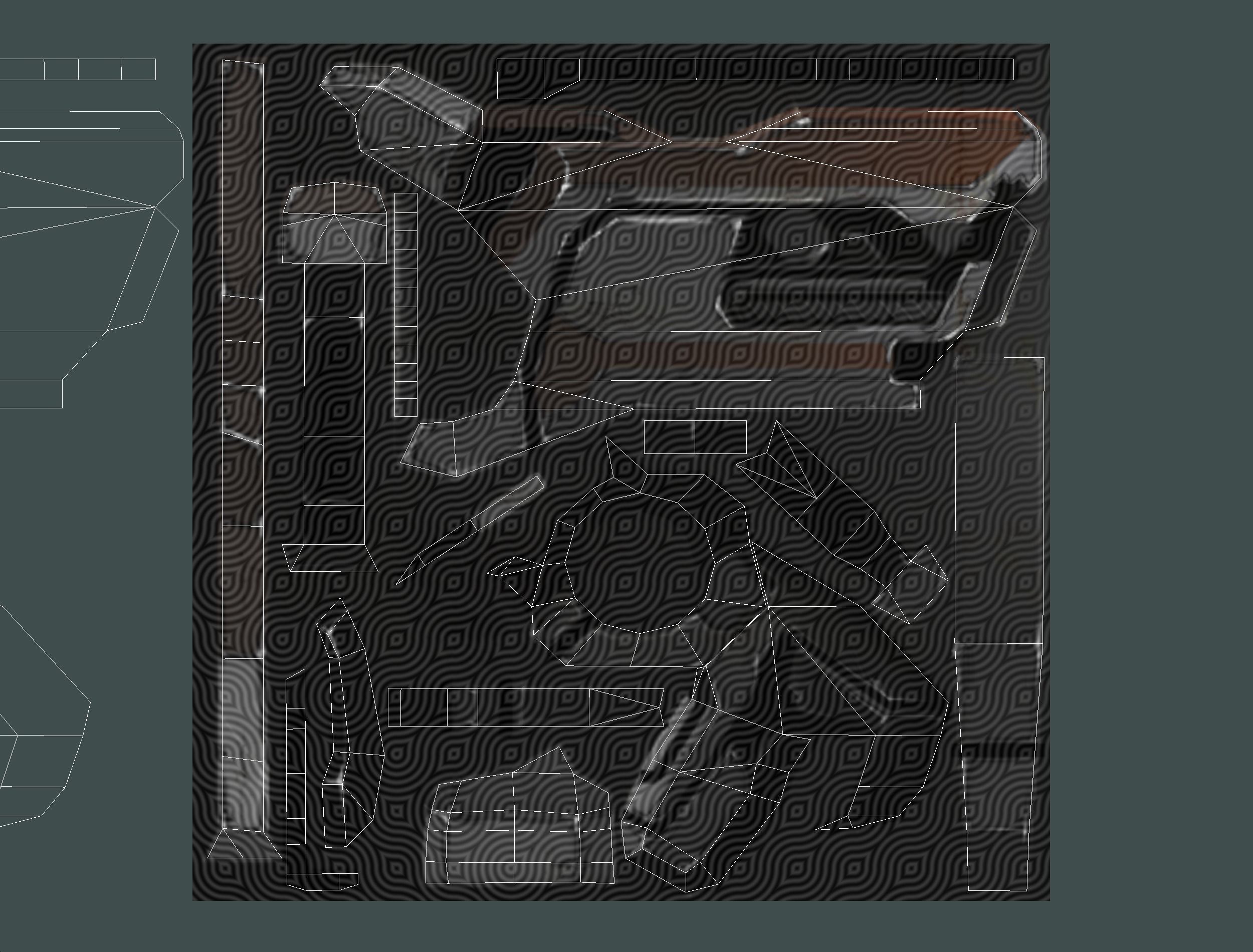 Woman Cyborg Machine Gun with Rifle and Pistol Low-poly 3D model_69