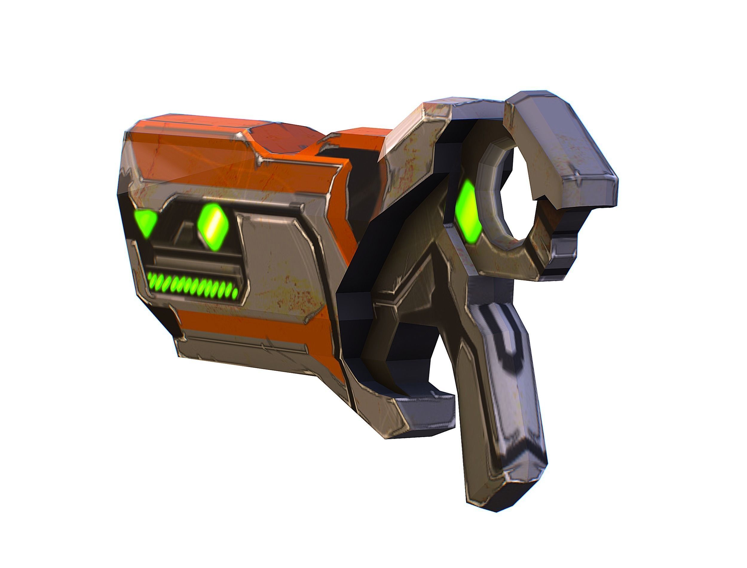 Woman Cyborg Machine Gun with Rifle and Pistol Low-poly 3D model_57