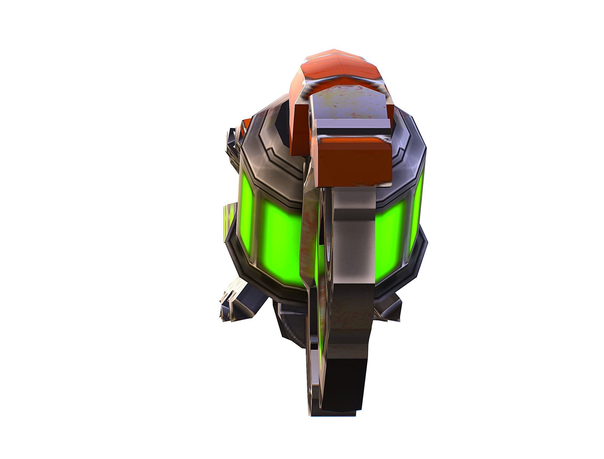 Woman Cyborg Machine Gun with Rifle and Pistol Low-poly 3D model_44