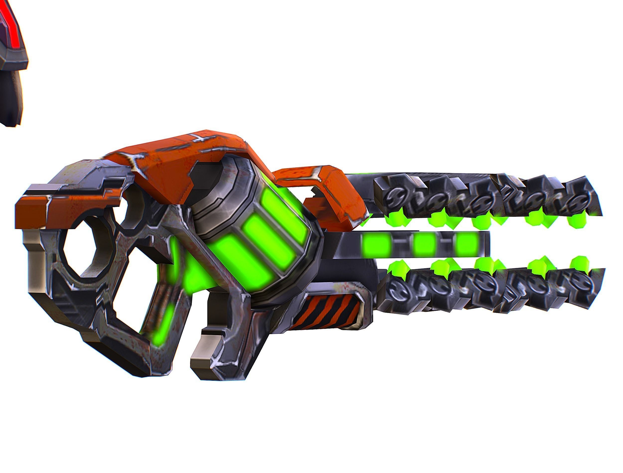 Woman Cyborg Machine Gun with Rifle and Pistol Low-poly 3D model_41