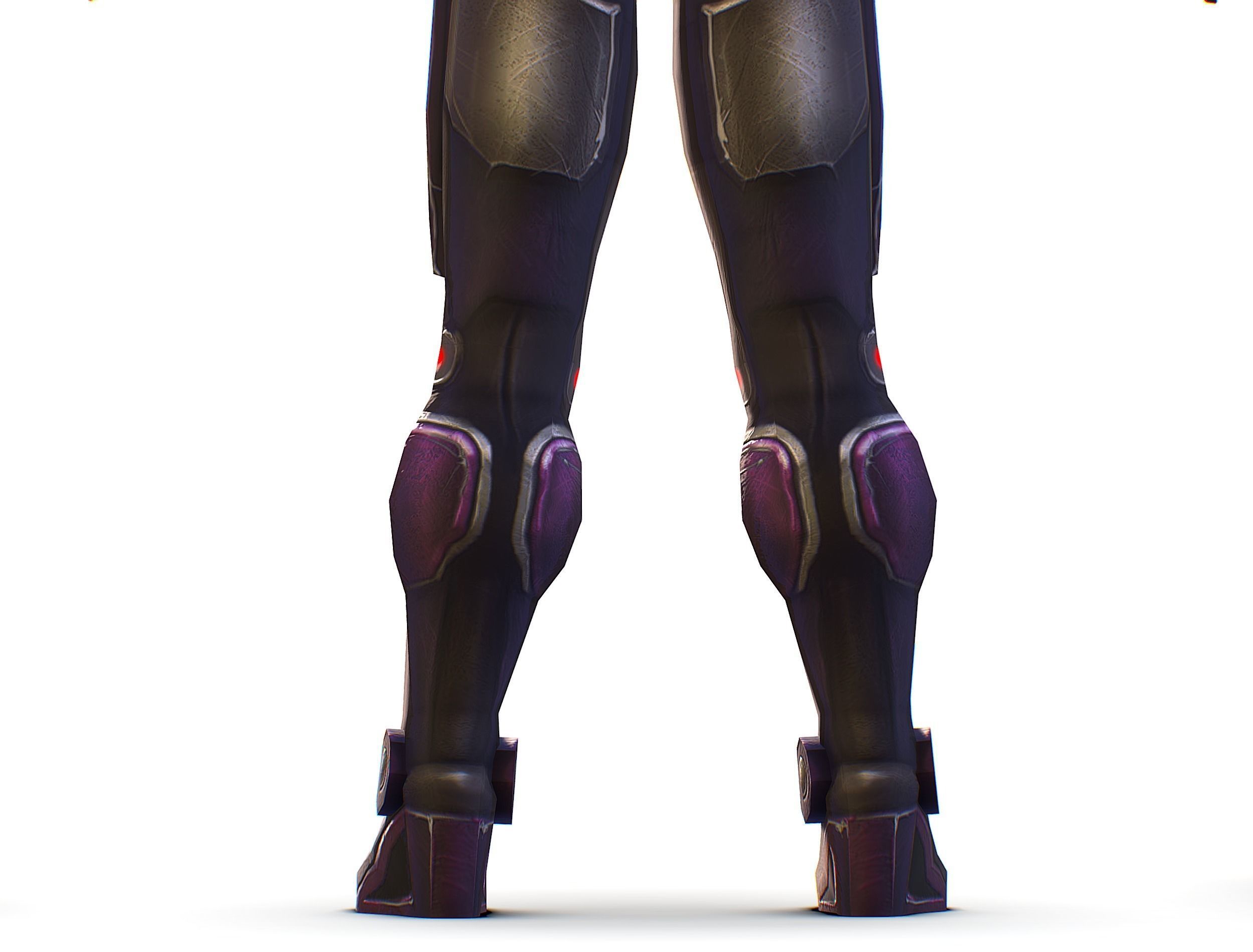 Woman Cyborg Machine Gun with Rifle and Pistol Low-poly 3D model_31