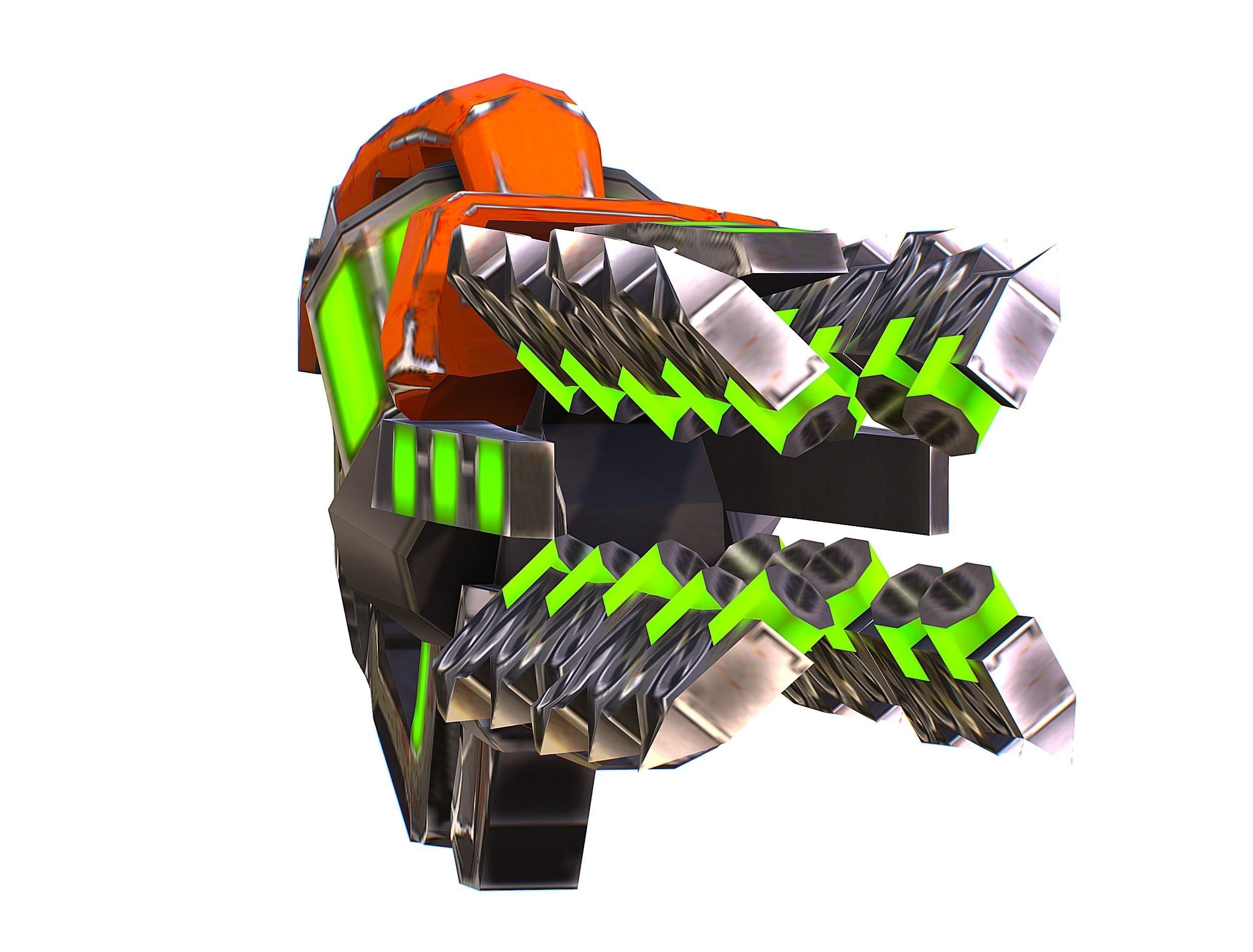 Woman Cyborg Machine Gun with Rifle and Pistol Low-poly 3D model_50