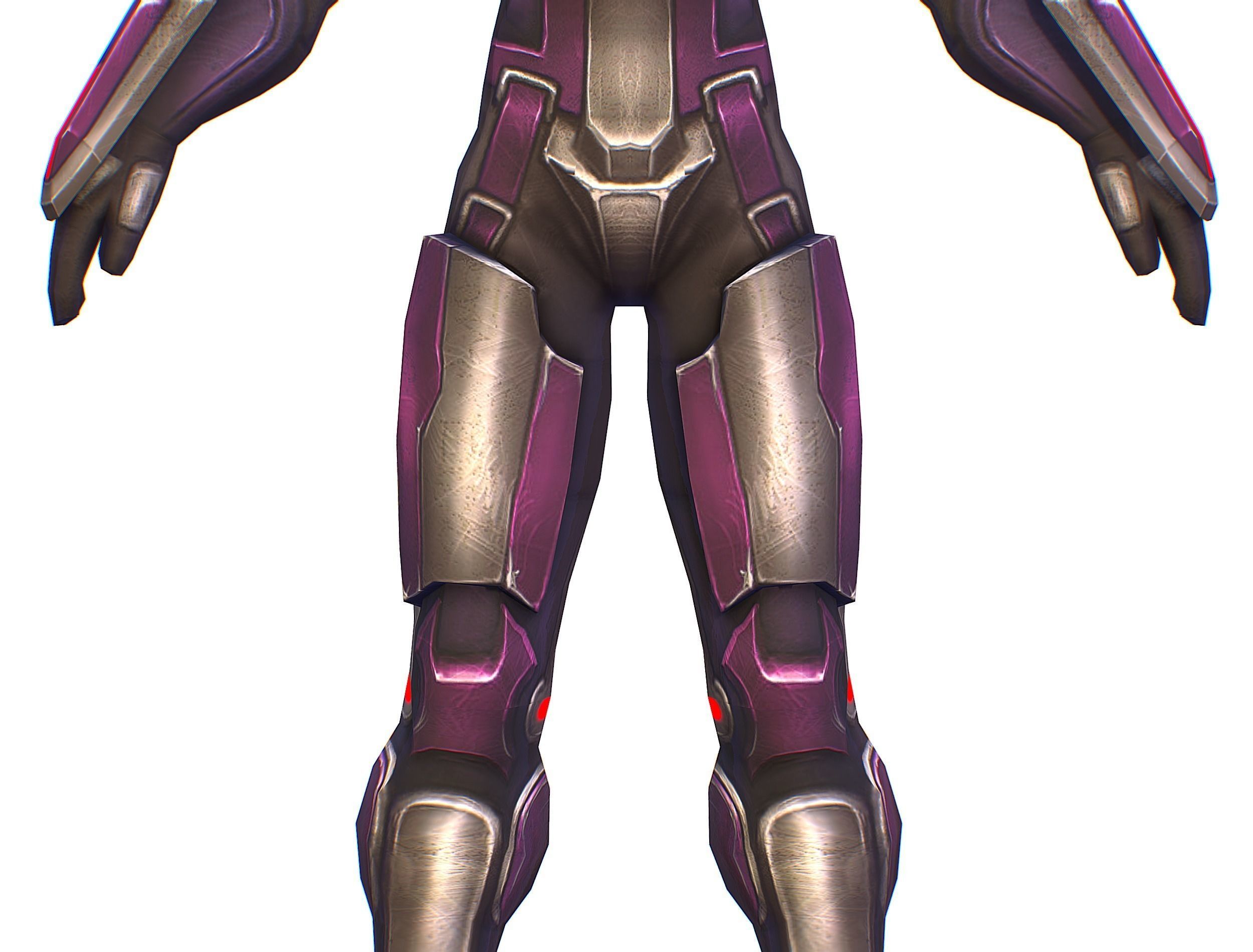 Woman Cyborg Machine Gun with Rifle and Pistol Low-poly 3D model_27