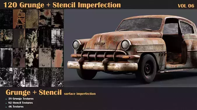 120 Grunge and  Stencil Imperfection-VOL 06  