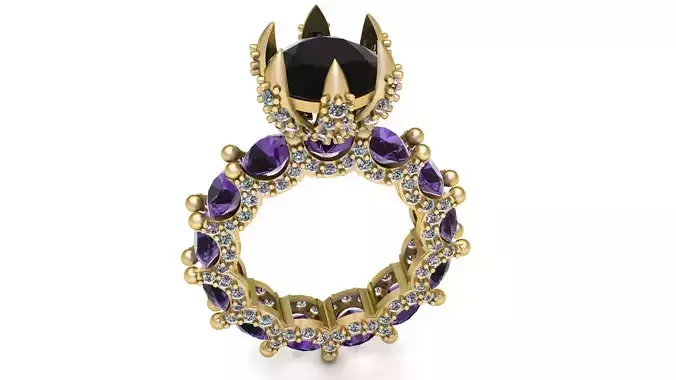 Stylish Wedding Diamond Ring 3d Printable Model 3D print model