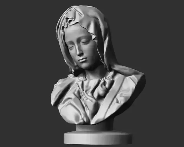 Mother Mary Bust - High Poly Decimated