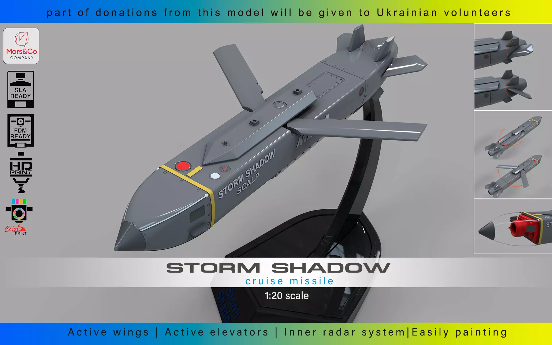 Storm Shadow cruise missile high quality 3d print model 3D print model