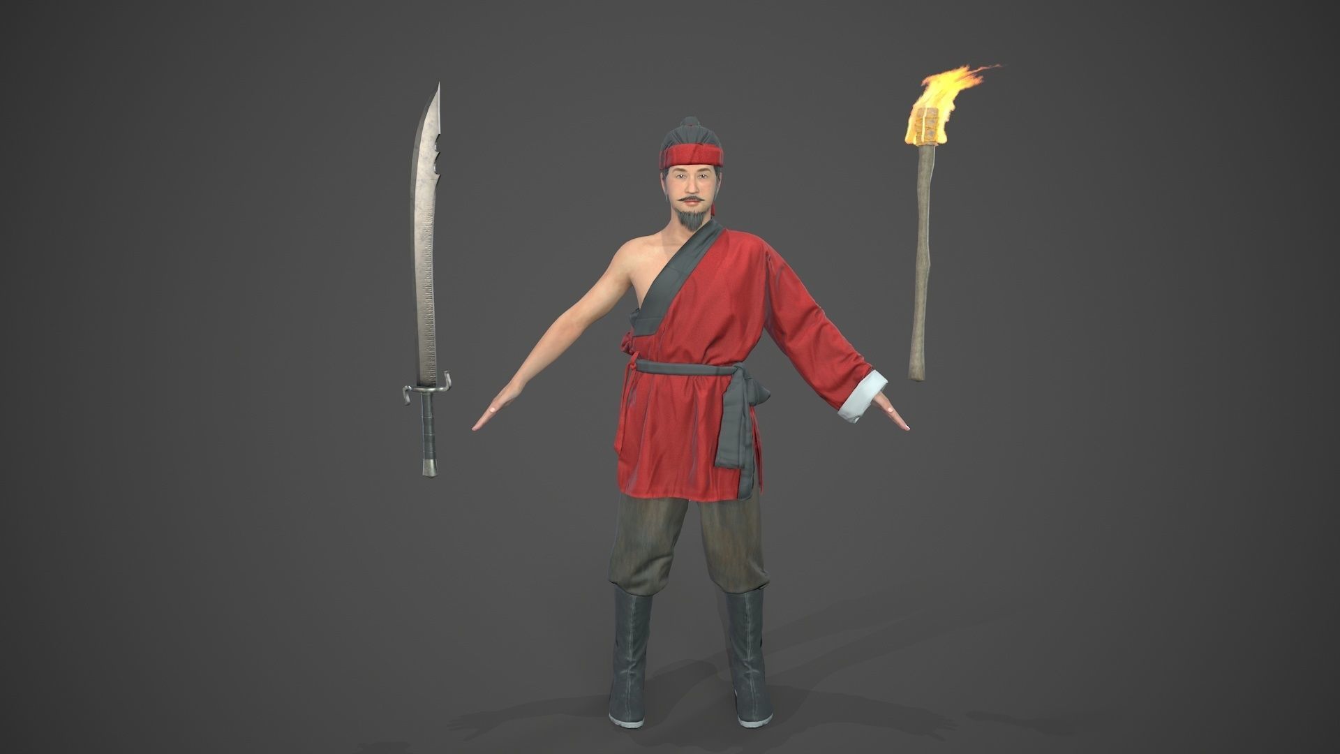 Bandit Low-poly 3D model_2