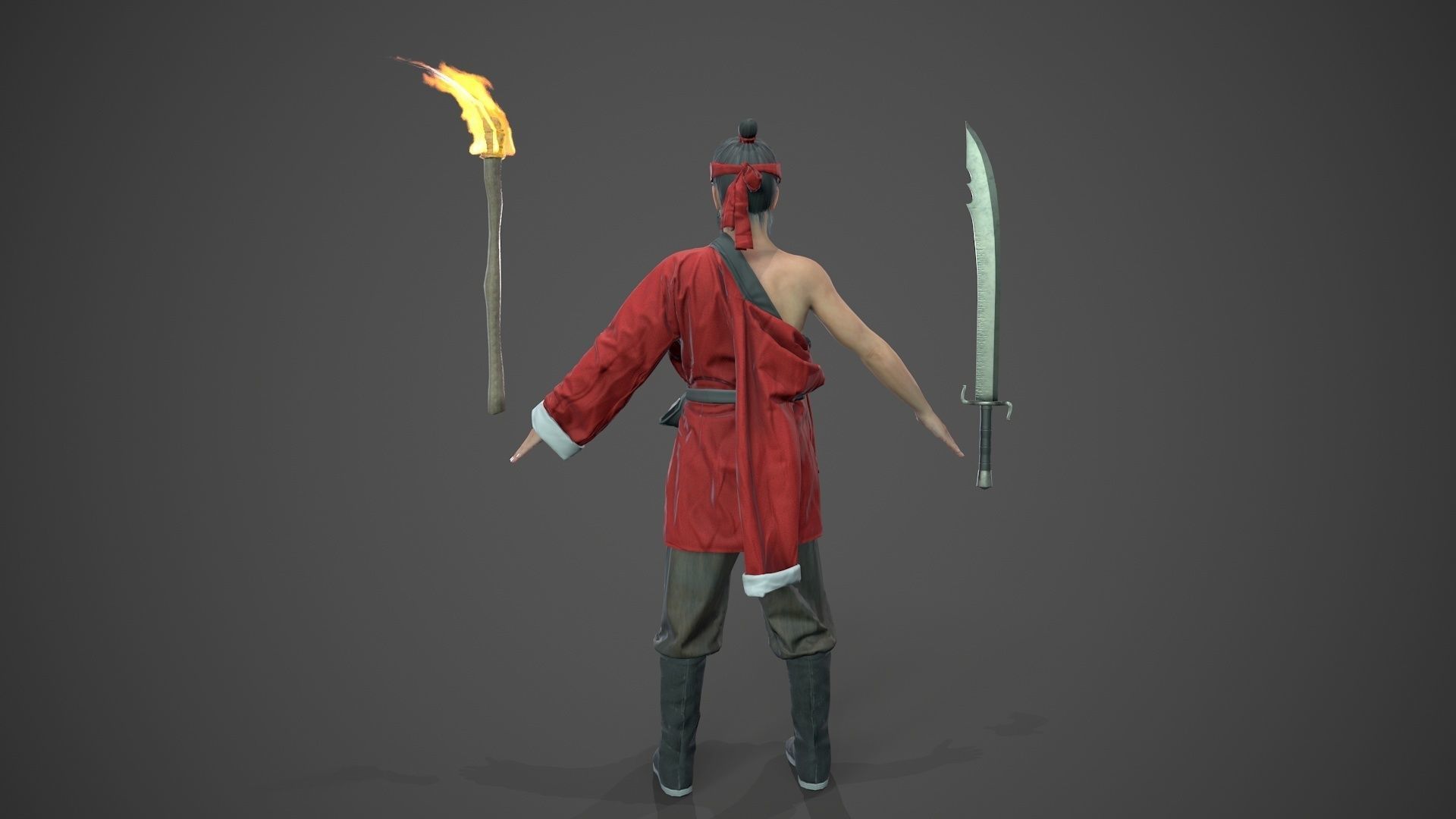 Bandit Low-poly 3D model_7