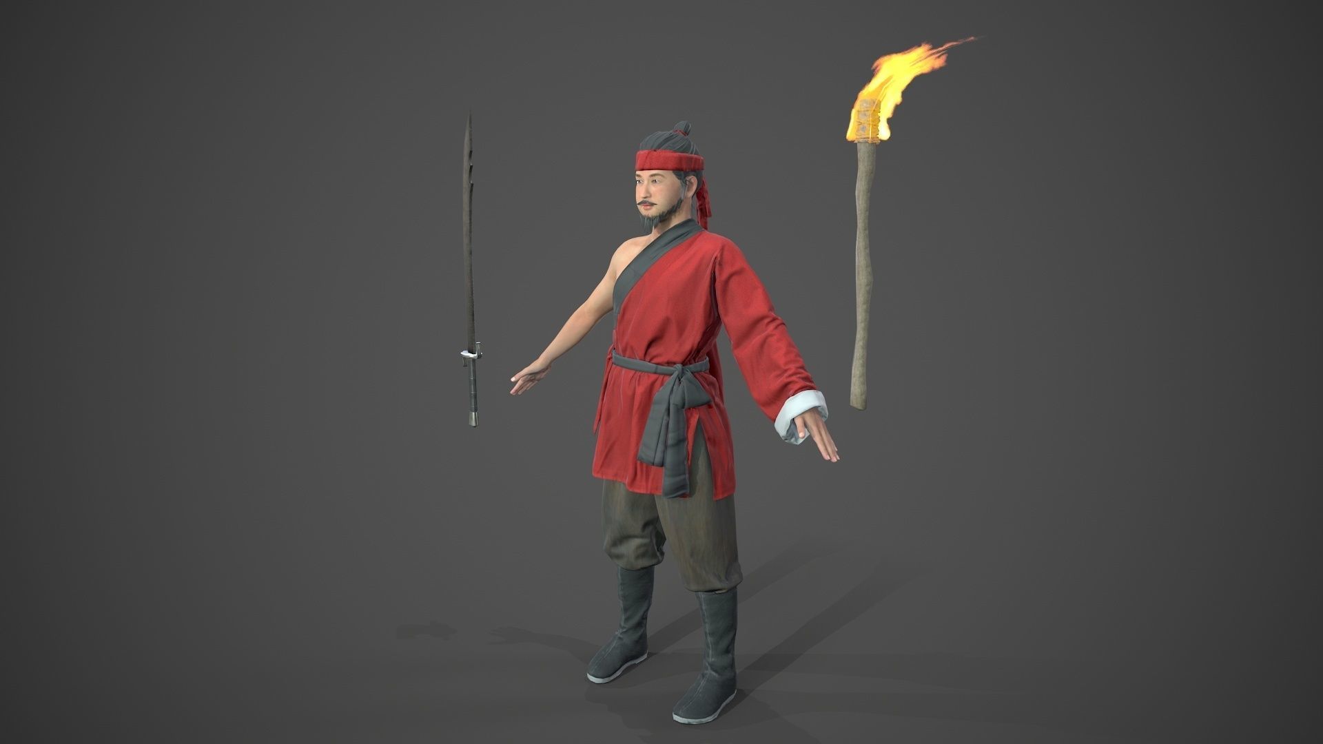 Bandit Low-poly 3D model_8