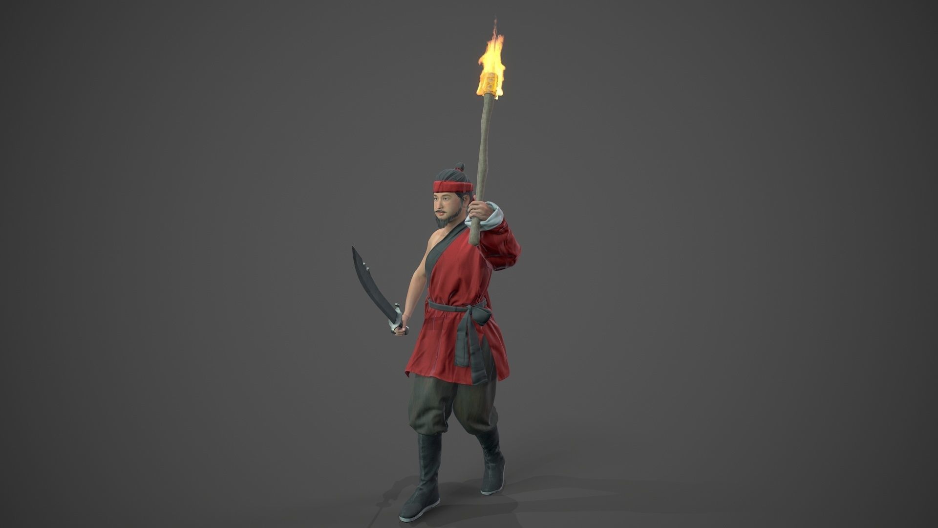 Bandit Low-poly 3D model_5