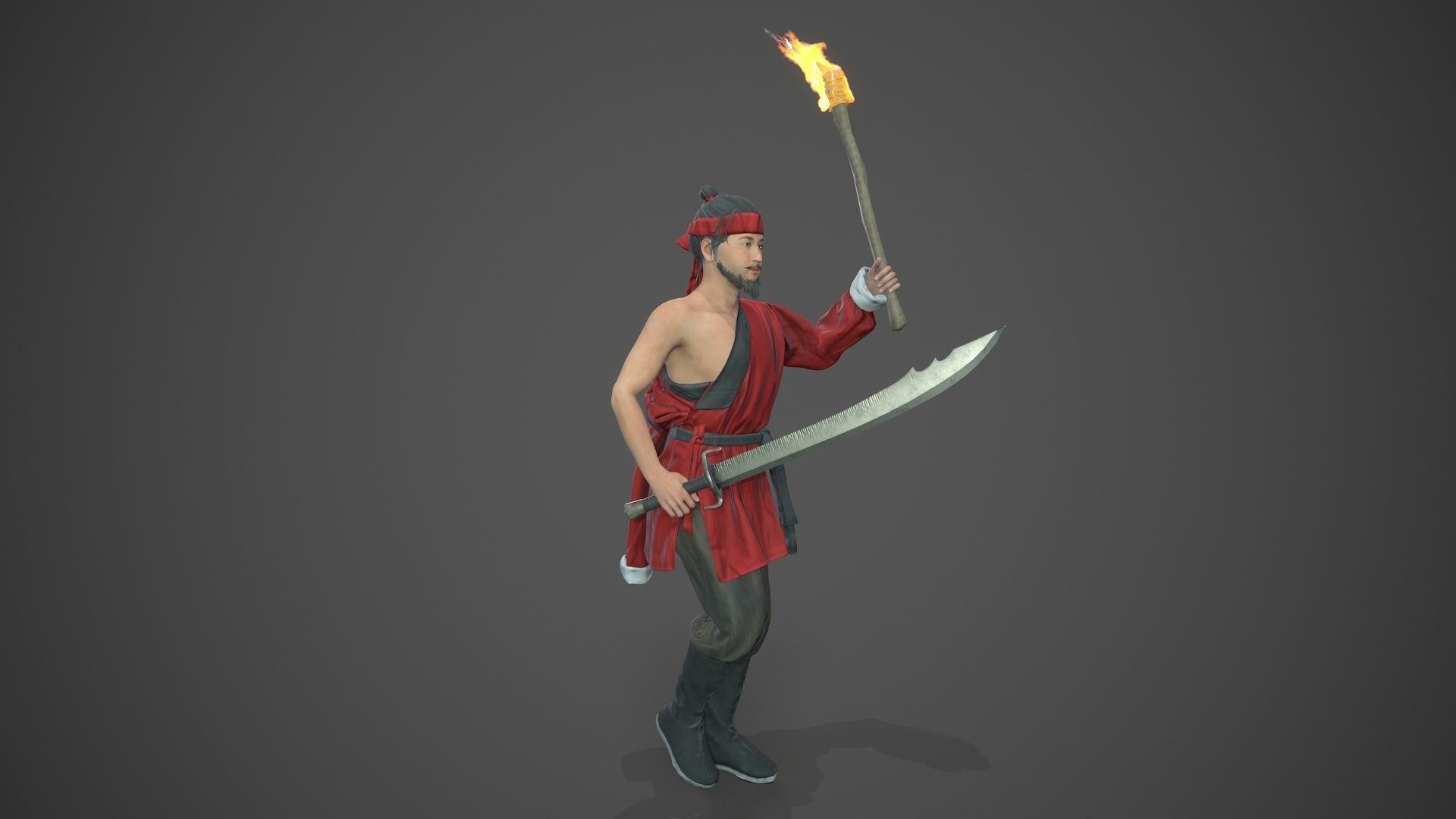 Bandit Low-poly 3D model_3