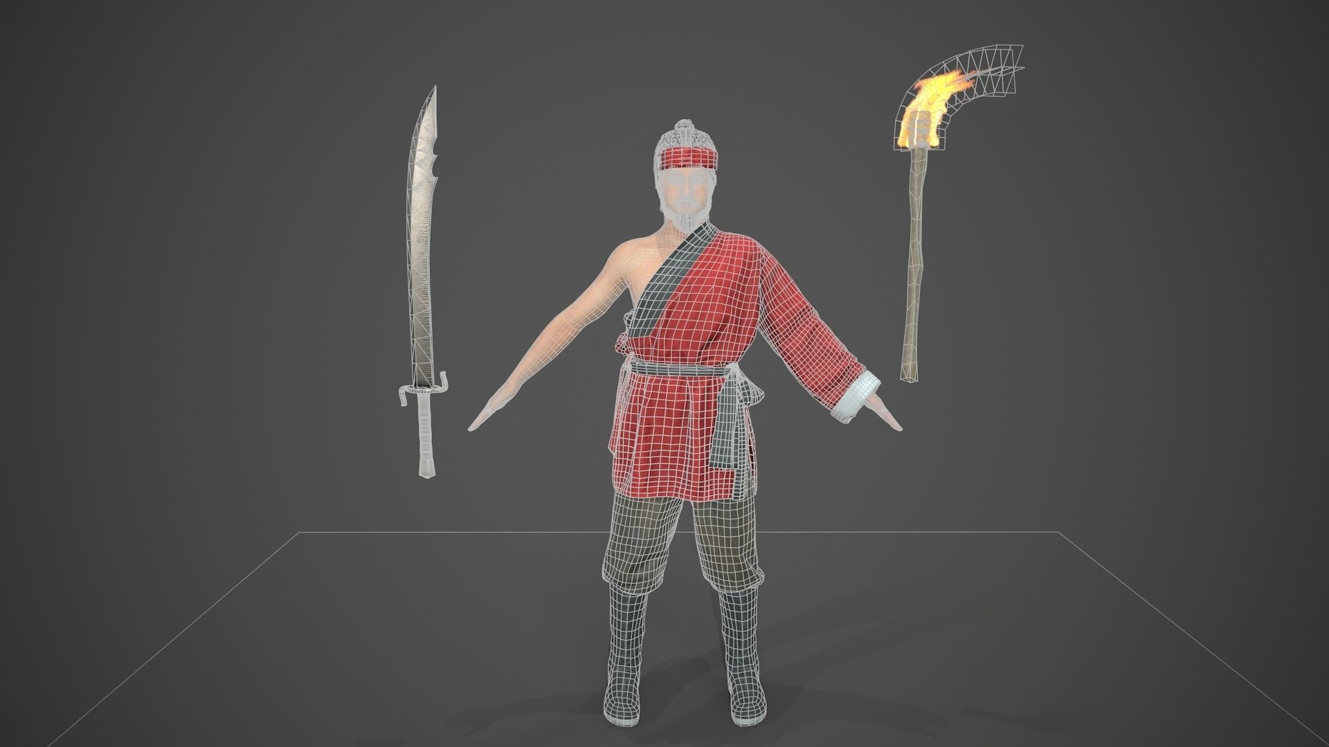 Bandit Low-poly 3D model_9