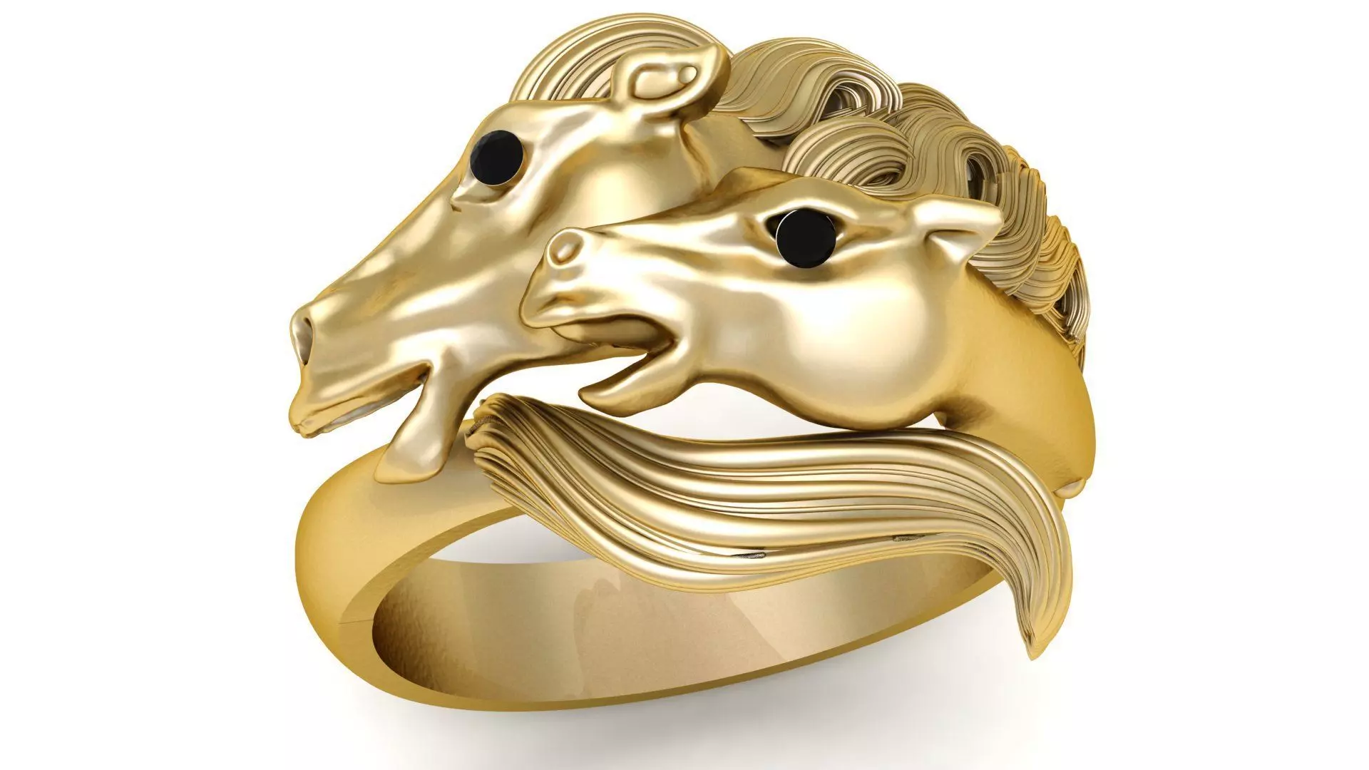 Hip Hop Horse Ring For Men 3d Printable Model 3D print model