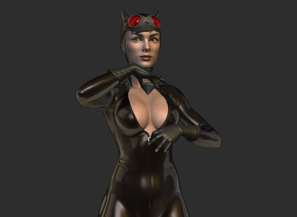 Catwoman bust 3d printable 3D print model_25