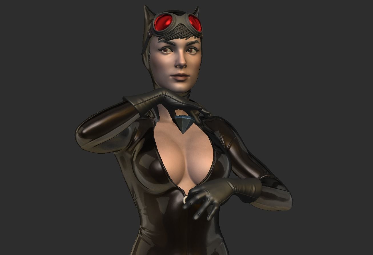 Catwoman bust 3d printable 3D print model_24