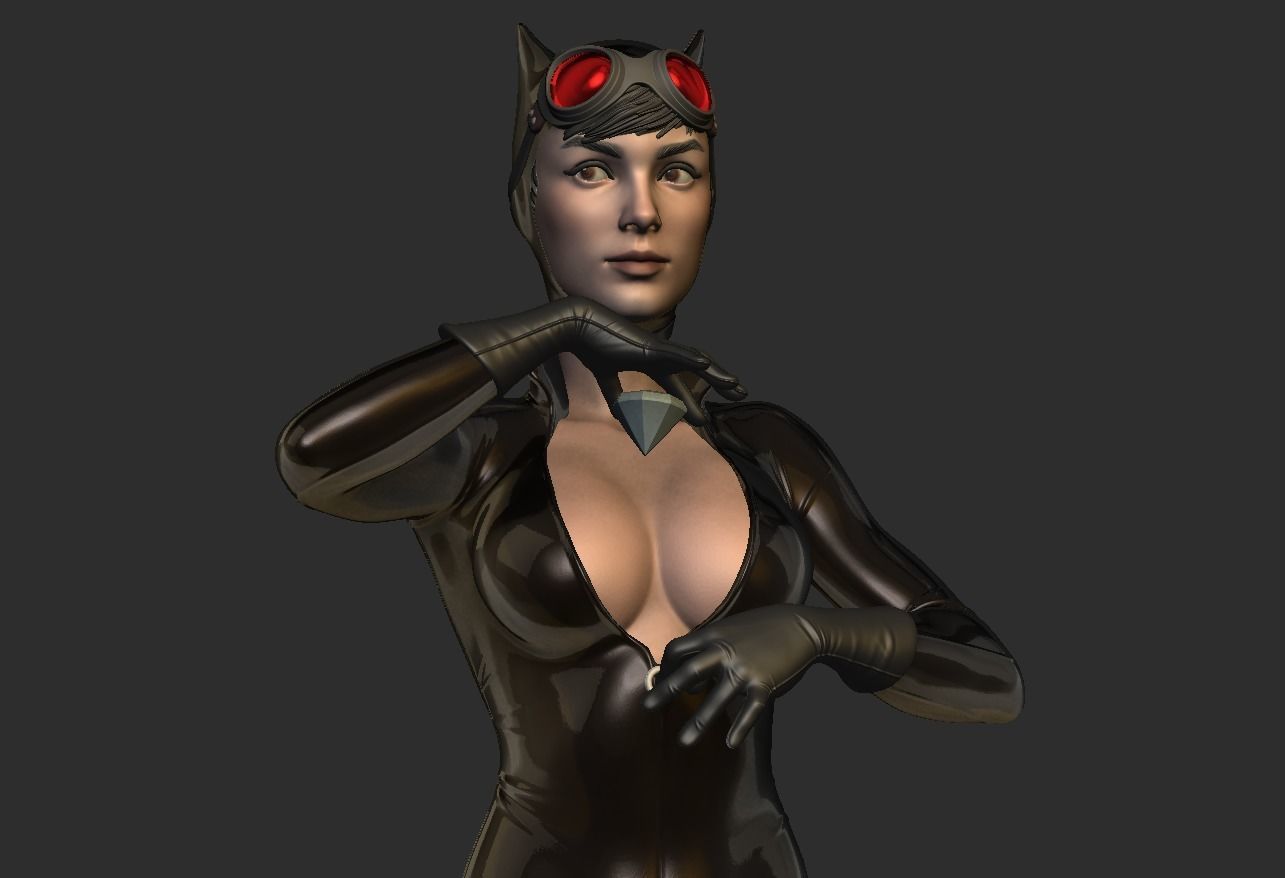 Catwoman bust 3d printable 3D print model_23