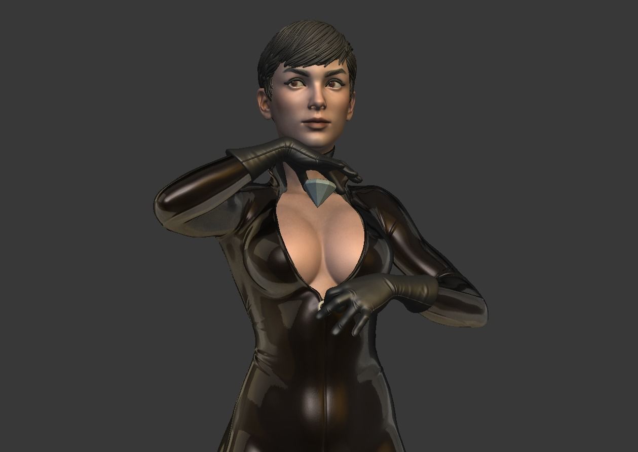 Catwoman bust 3d printable 3D print model_27