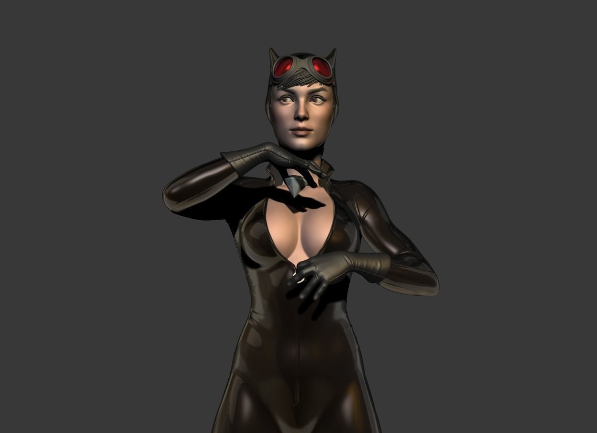 Catwoman bust 3d printable 3D print model_17