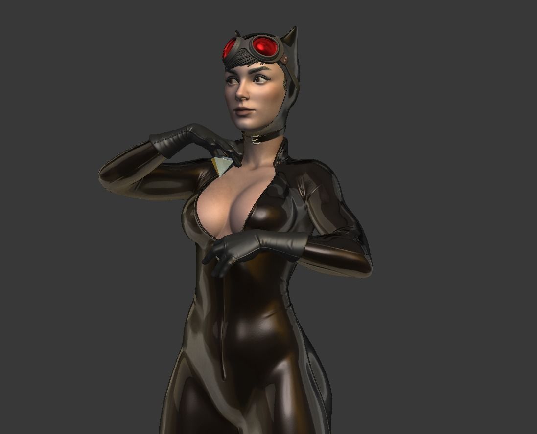 Catwoman bust 3d printable 3D print model_30