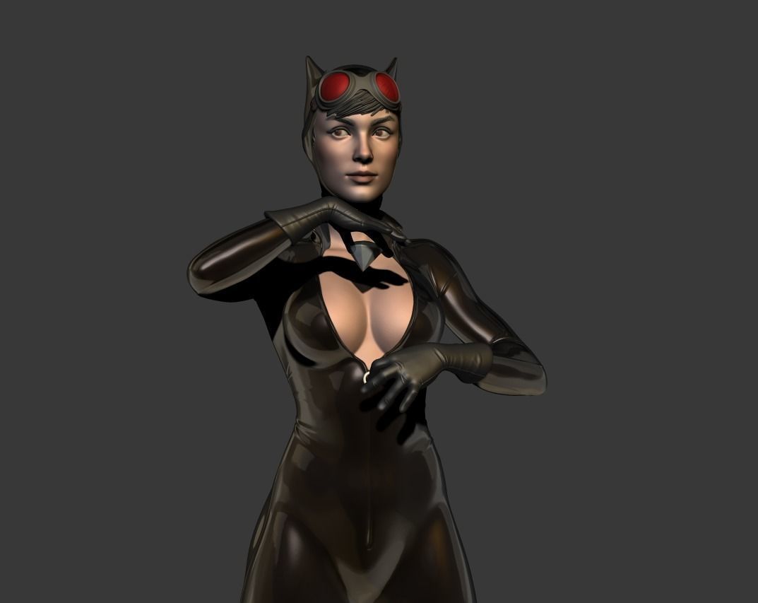 Catwoman bust 3d printable 3D print model_13