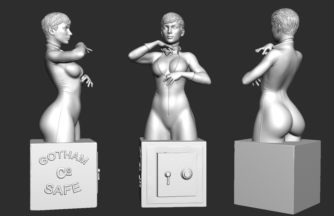Catwoman bust 3d printable 3D print model_7