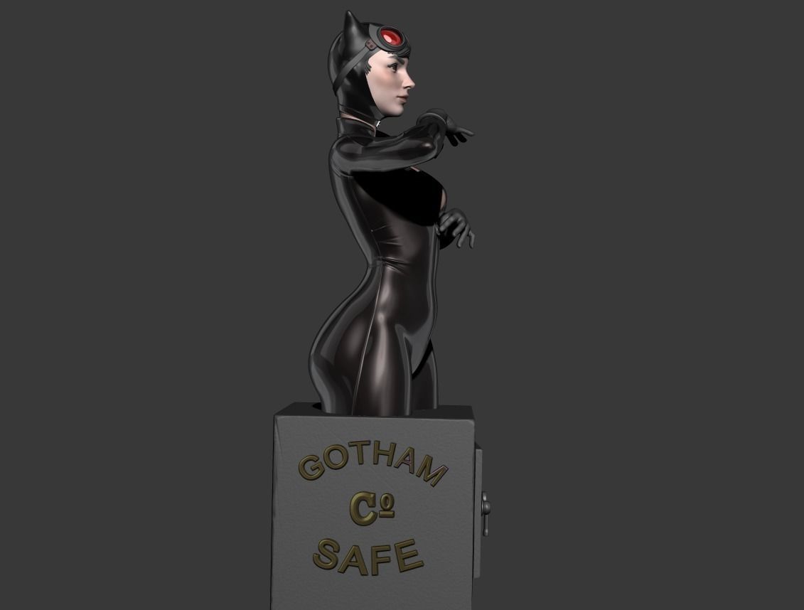 Catwoman bust 3d printable 3D print model_9