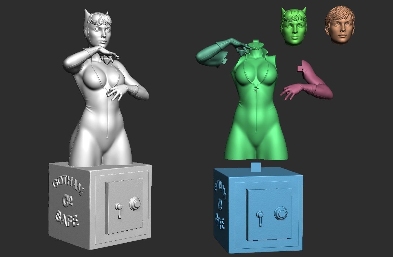 Catwoman bust 3d printable 3D print model_8