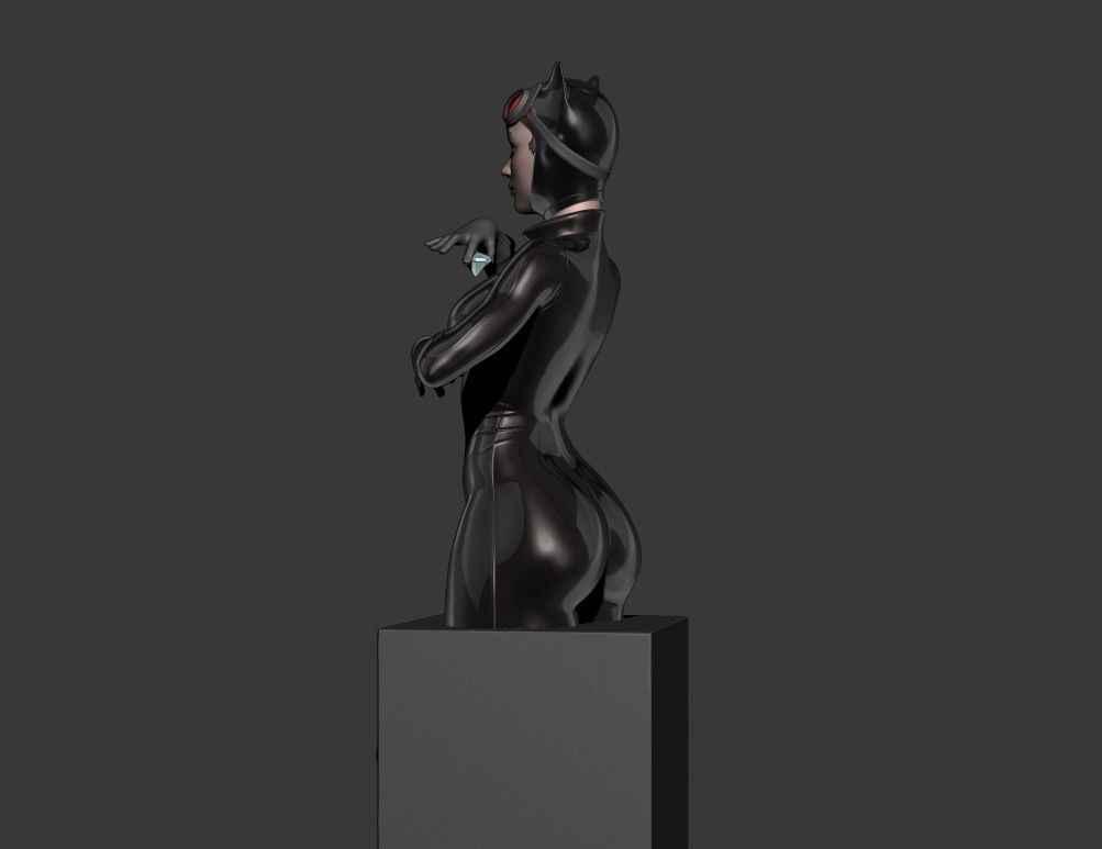 Catwoman bust 3d printable 3D print model_11