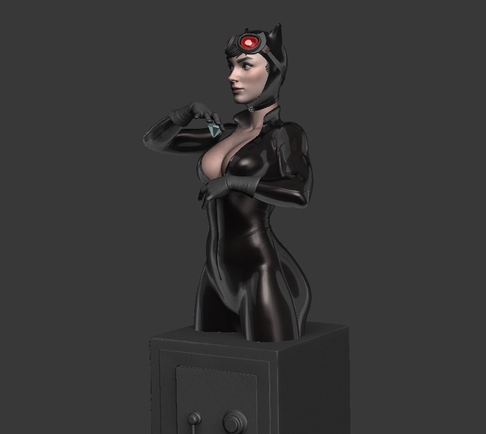 Catwoman bust 3d printable 3D print model_10