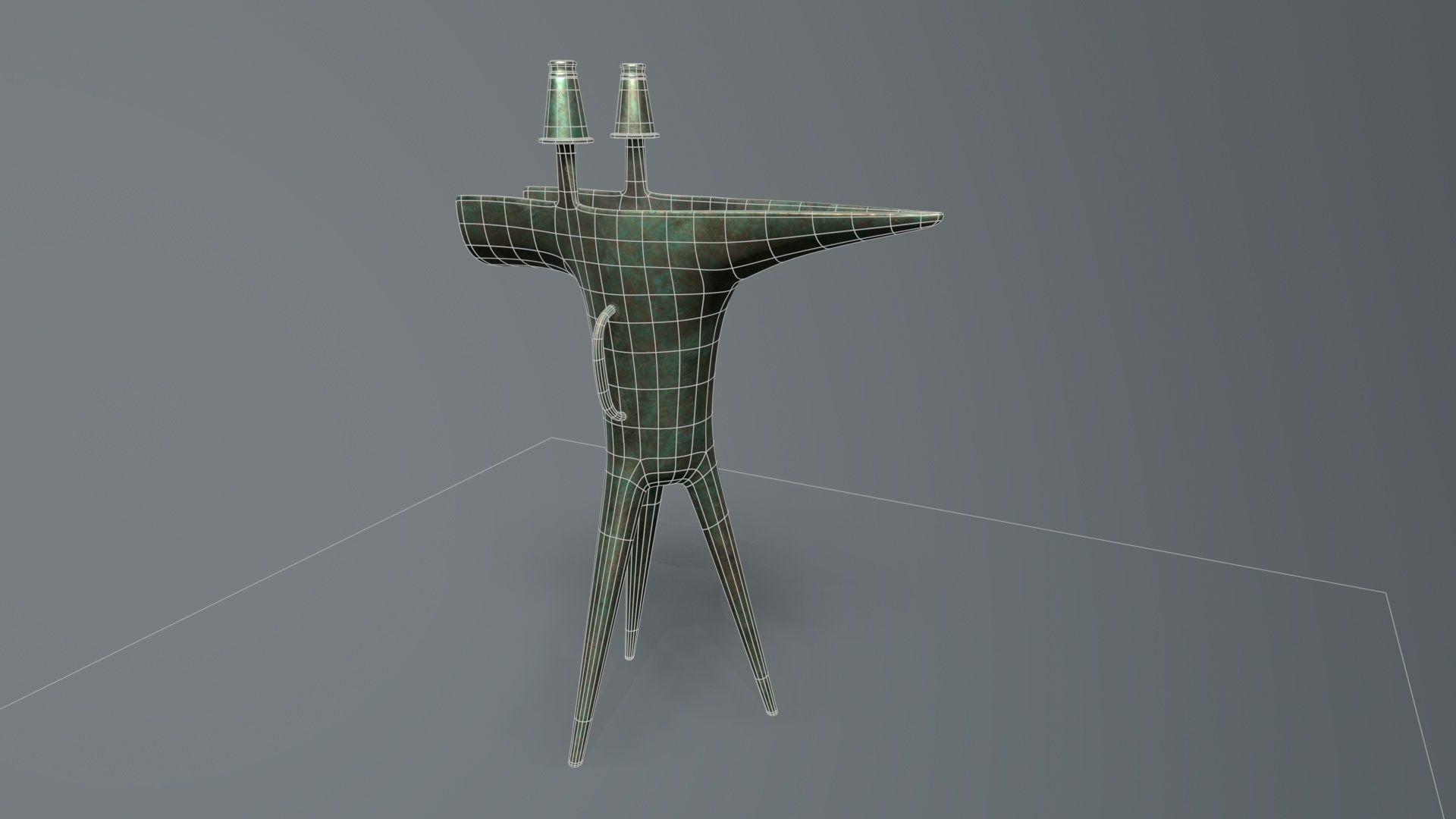 wine goblet Low-poly 3D model_7