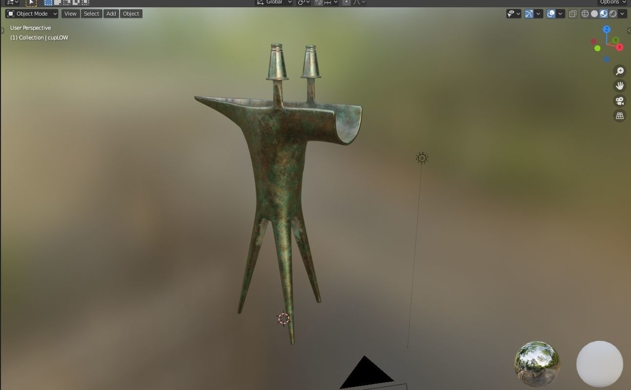 wine goblet Low-poly 3D model_11