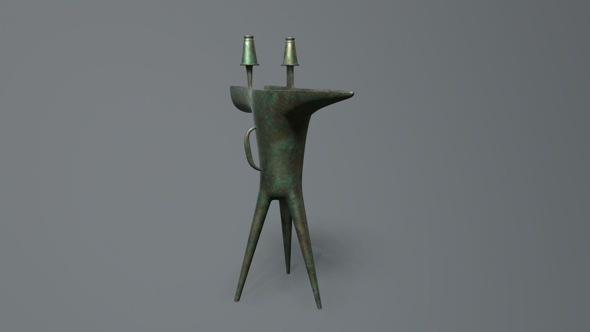 wine goblet Low-poly 3D model_2