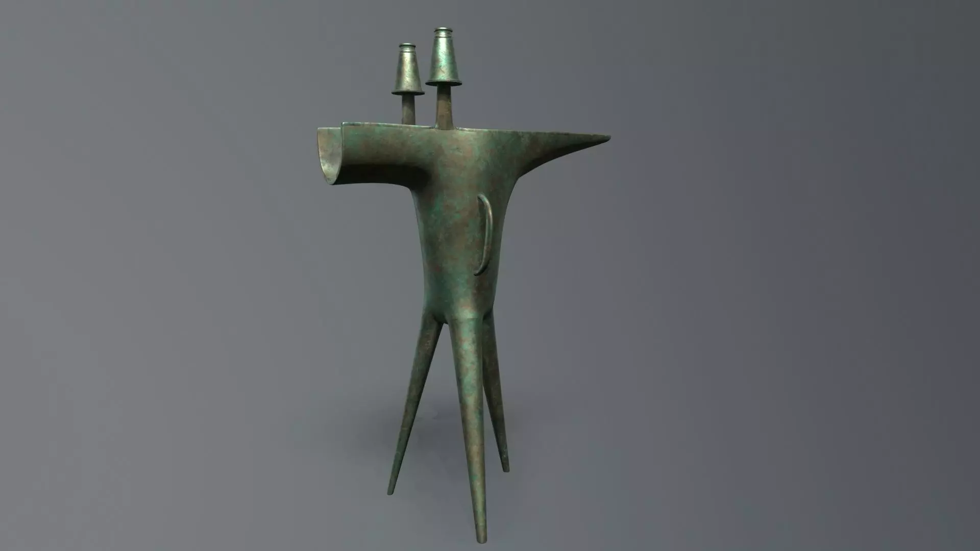 wine goblet Low-poly 3D model_0