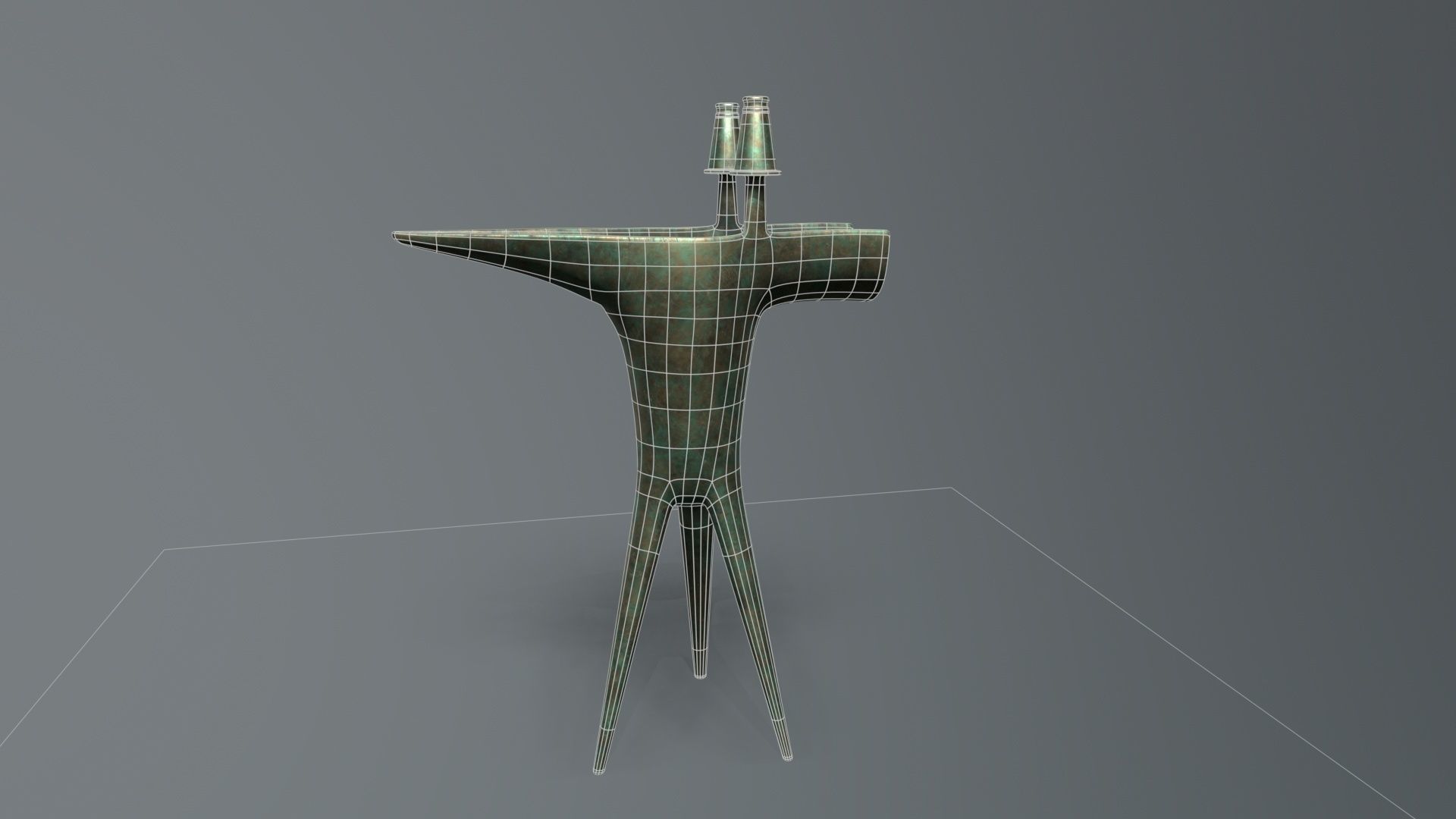 wine goblet Low-poly 3D model_8