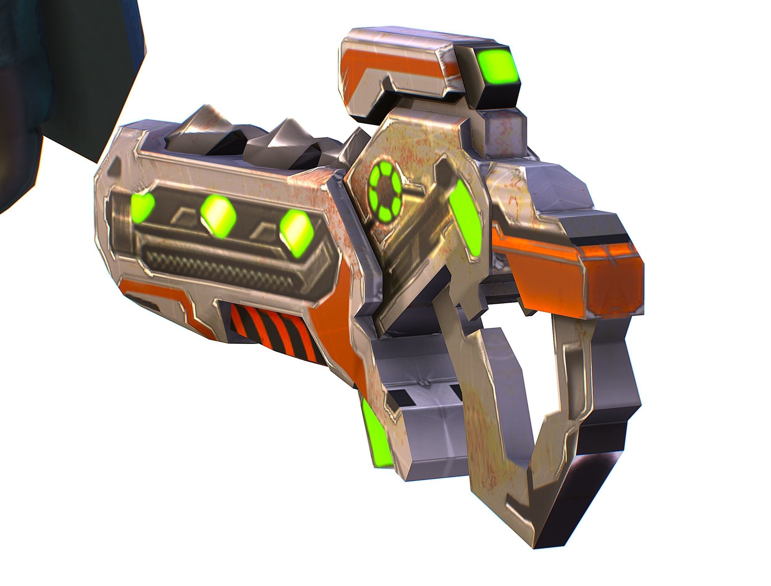 Low Poly Cyborg Soldier with Automatic Rifle and Pistol - 3dsMax Low-poly 3D model_46