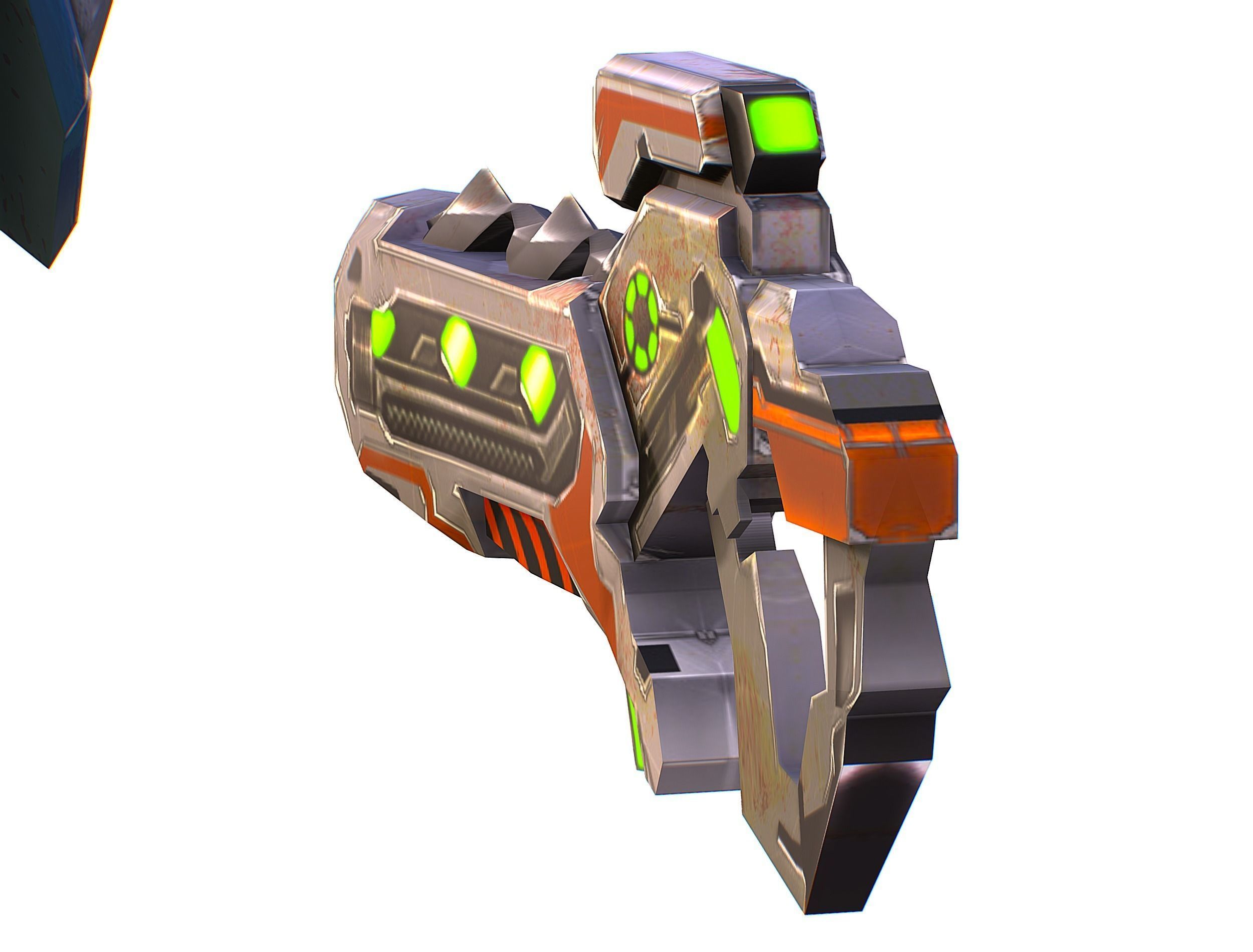 Low Poly Cyborg Soldier with Automatic Rifle and Pistol - 3dsMax Low-poly 3D model_45