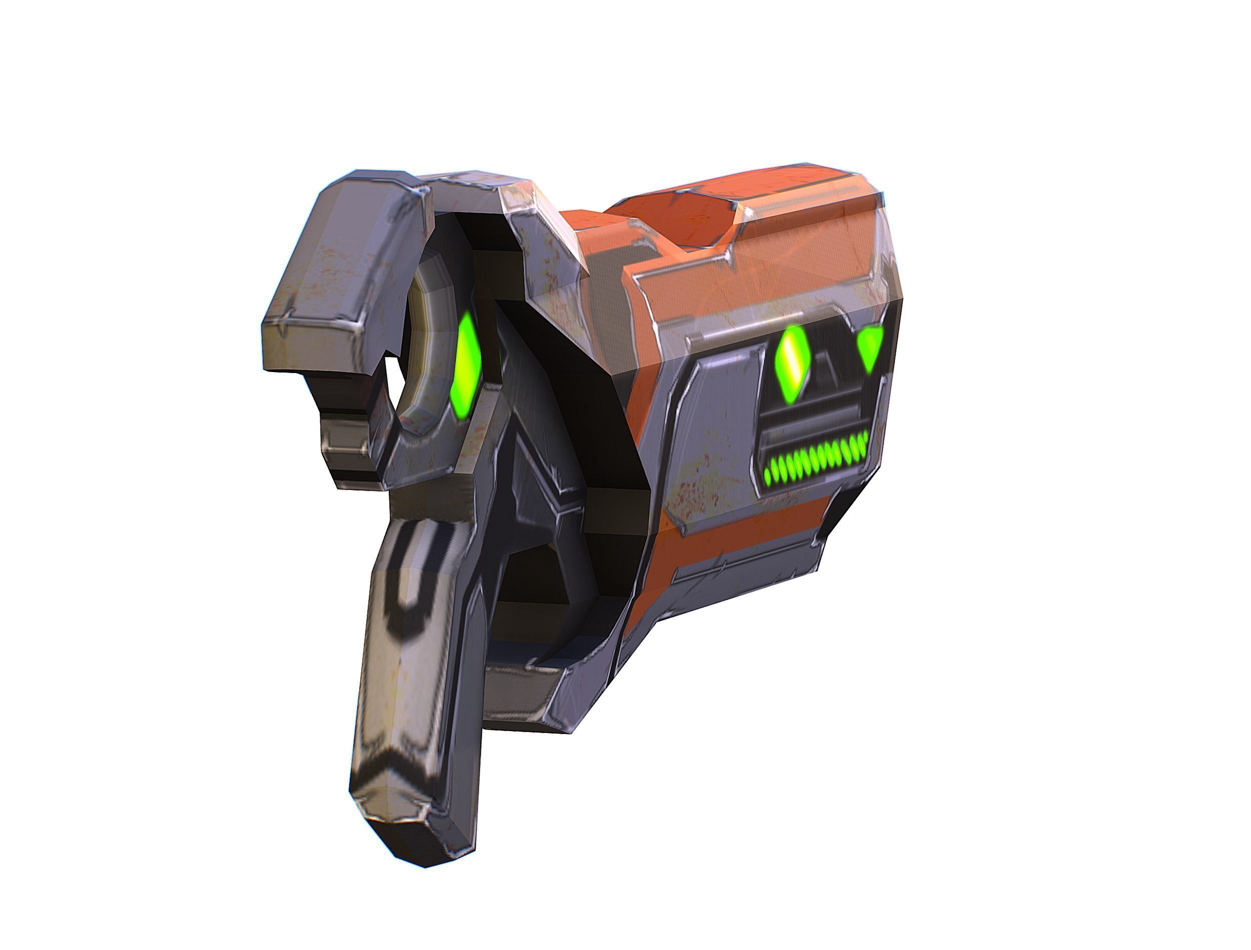 Low Poly Cyborg Soldier with Automatic Rifle and Pistol - 3dsMax Low-poly 3D model_54