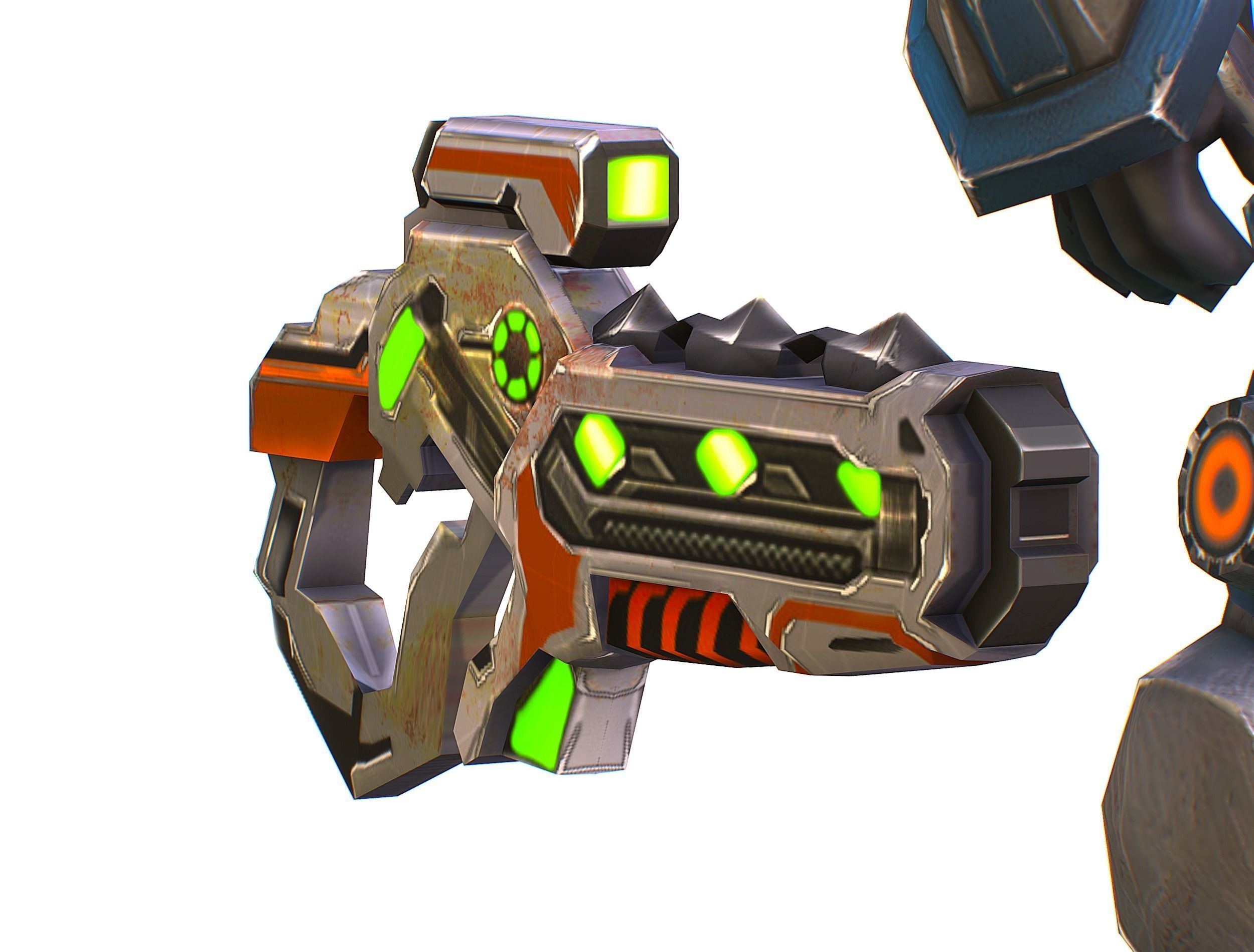 Low Poly Cyborg Soldier with Automatic Rifle and Pistol - 3dsMax Low-poly 3D model_51