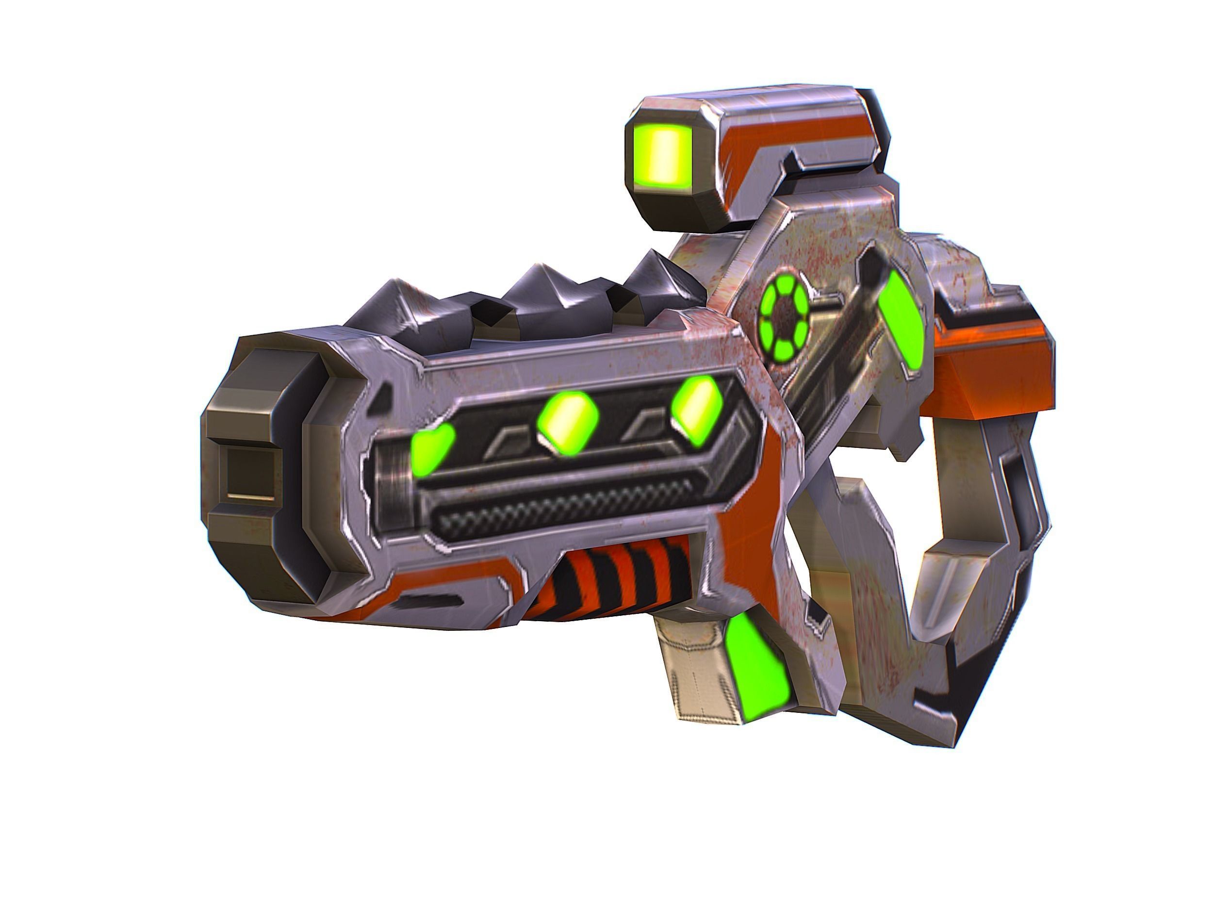 Low Poly Cyborg Soldier with Automatic Rifle and Pistol - 3dsMax Low-poly 3D model_48