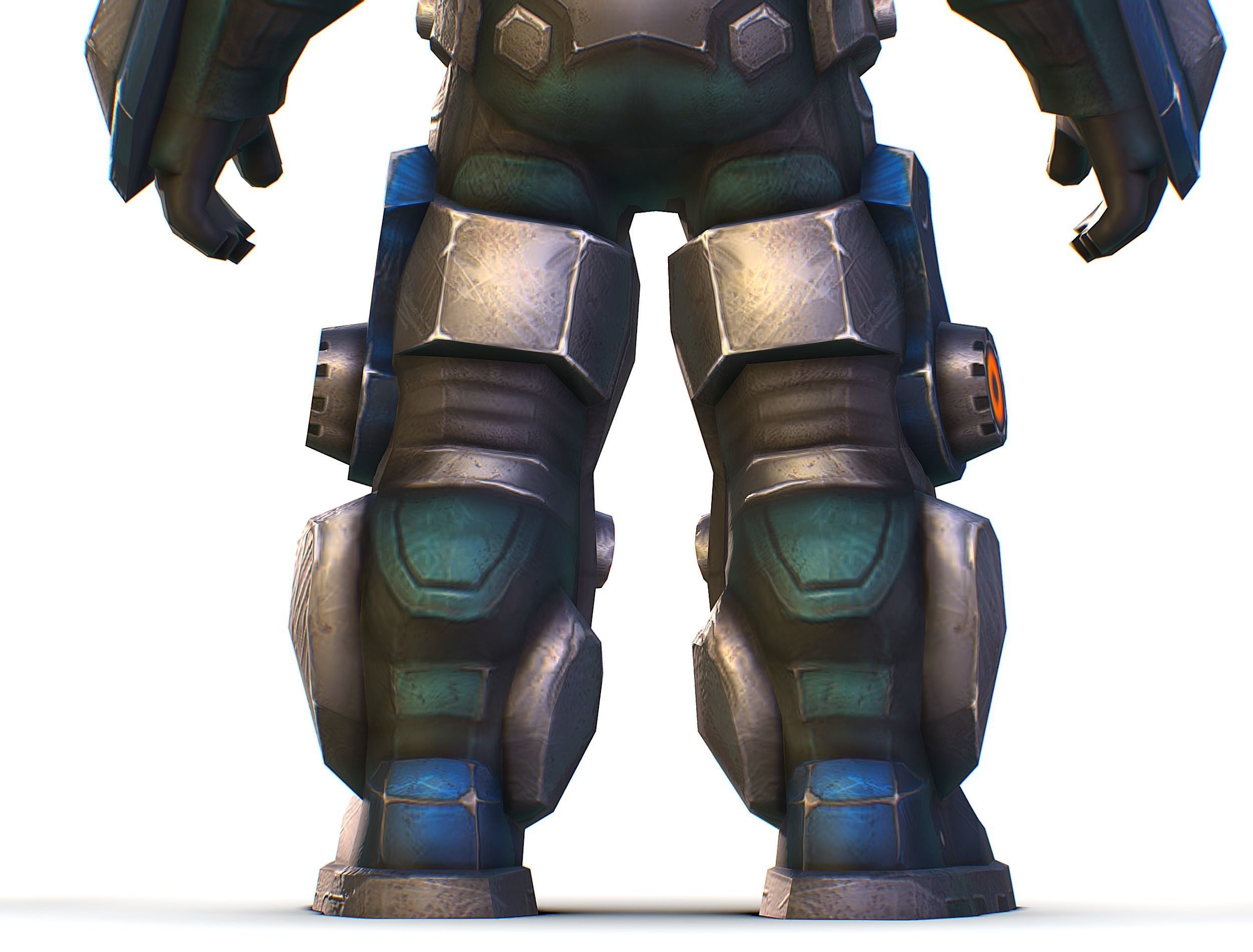 Low Poly Cyborg Soldier with Automatic Rifle and Pistol - 3dsMax Low-poly 3D model_28