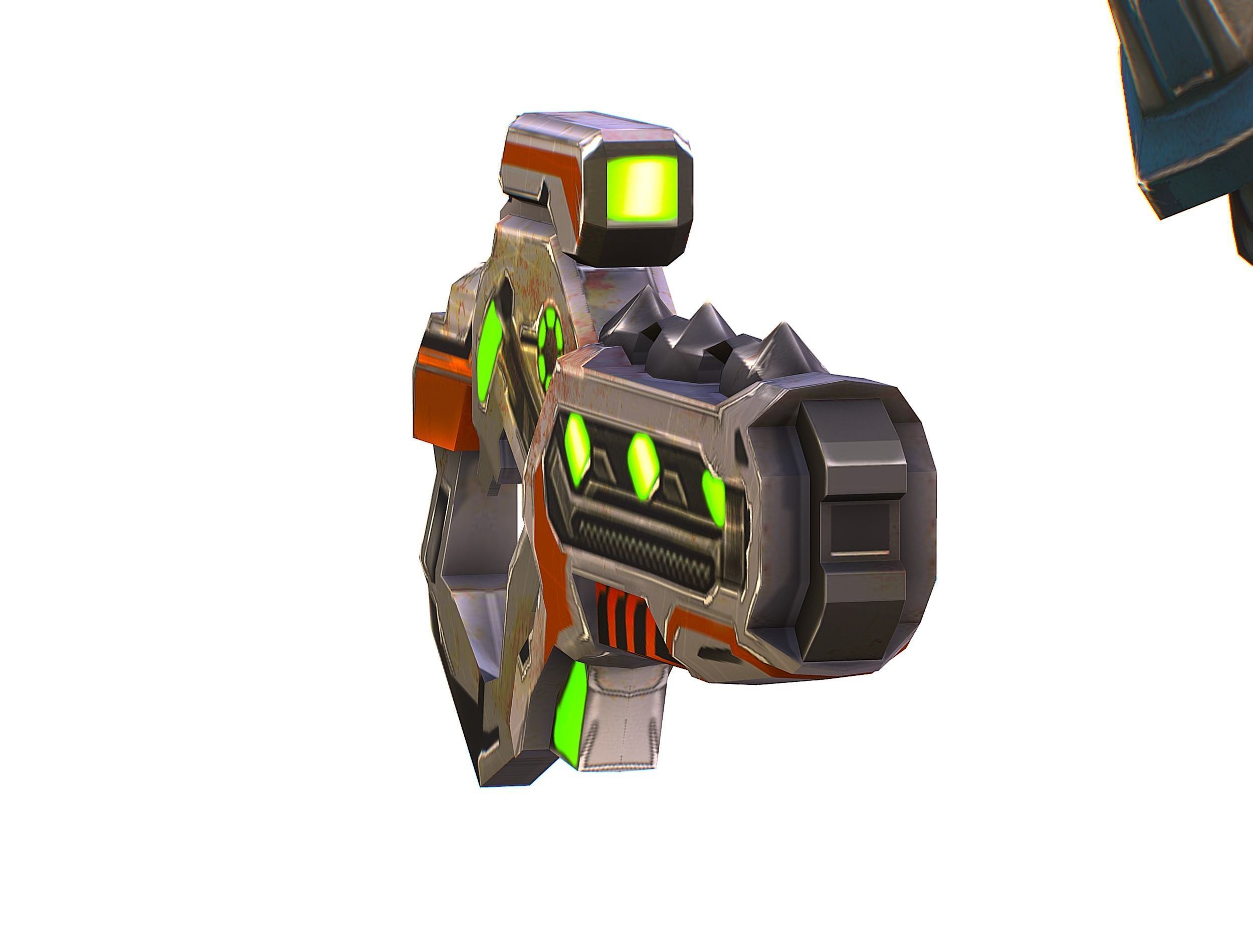 Low Poly Cyborg Soldier with Automatic Rifle and Pistol - 3dsMax Low-poly 3D model_50